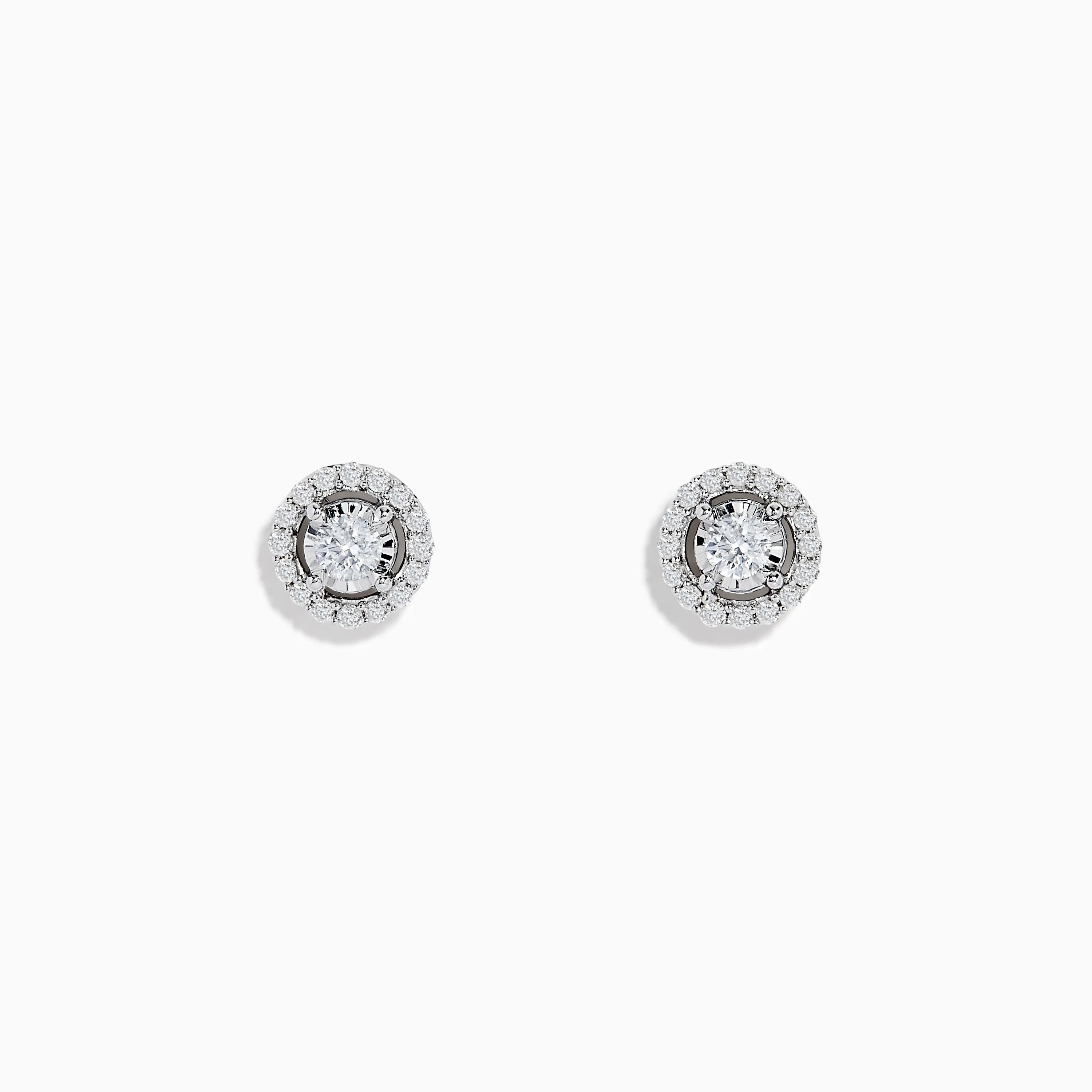 Pave Classica 14K White Gold Diamond Halo Stud Earrings 0.48 TCW sold by Effy