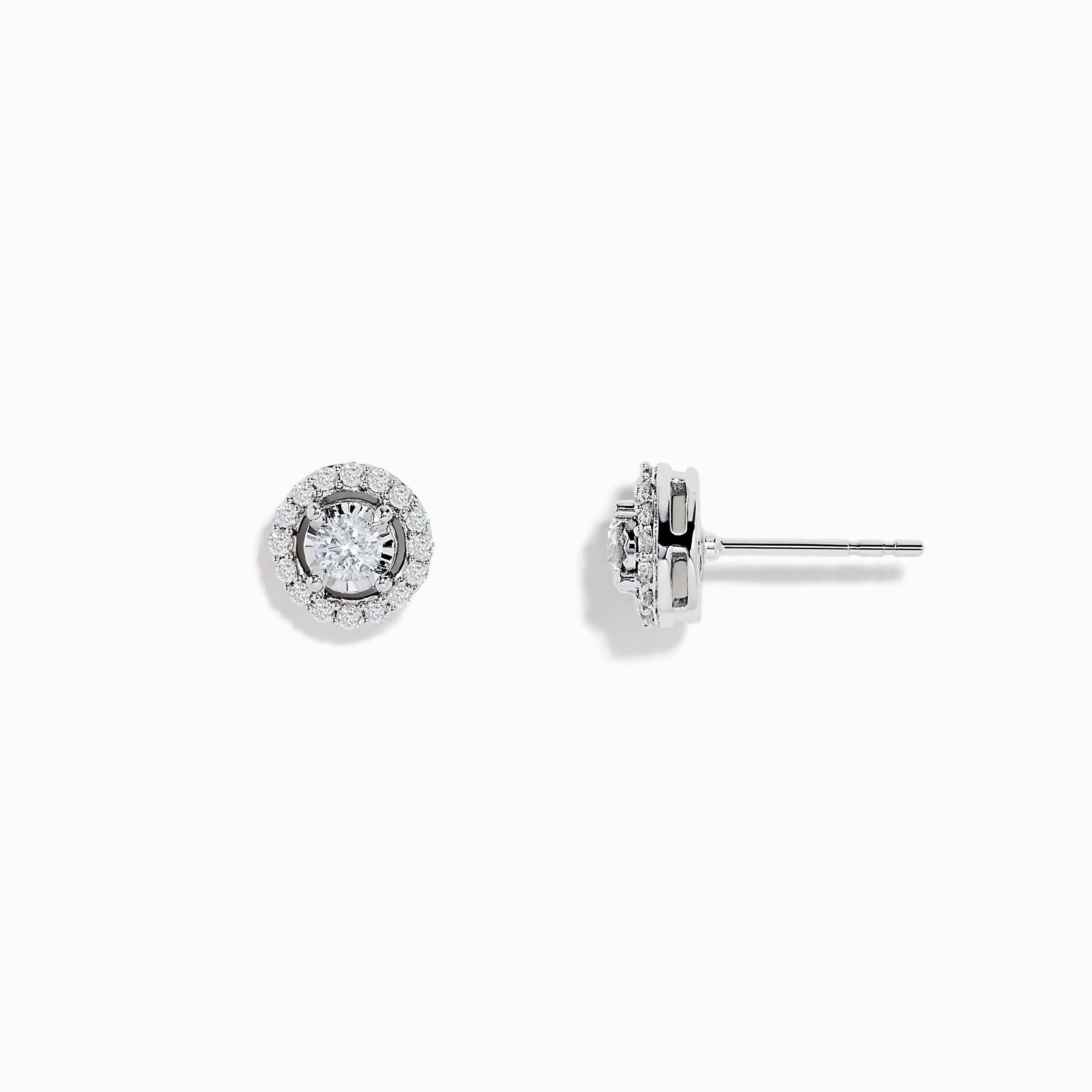 Pave Classica 14K White Gold Diamond Halo Stud Earrings 0.48 TCW sold by Effy product image thumbnail 2