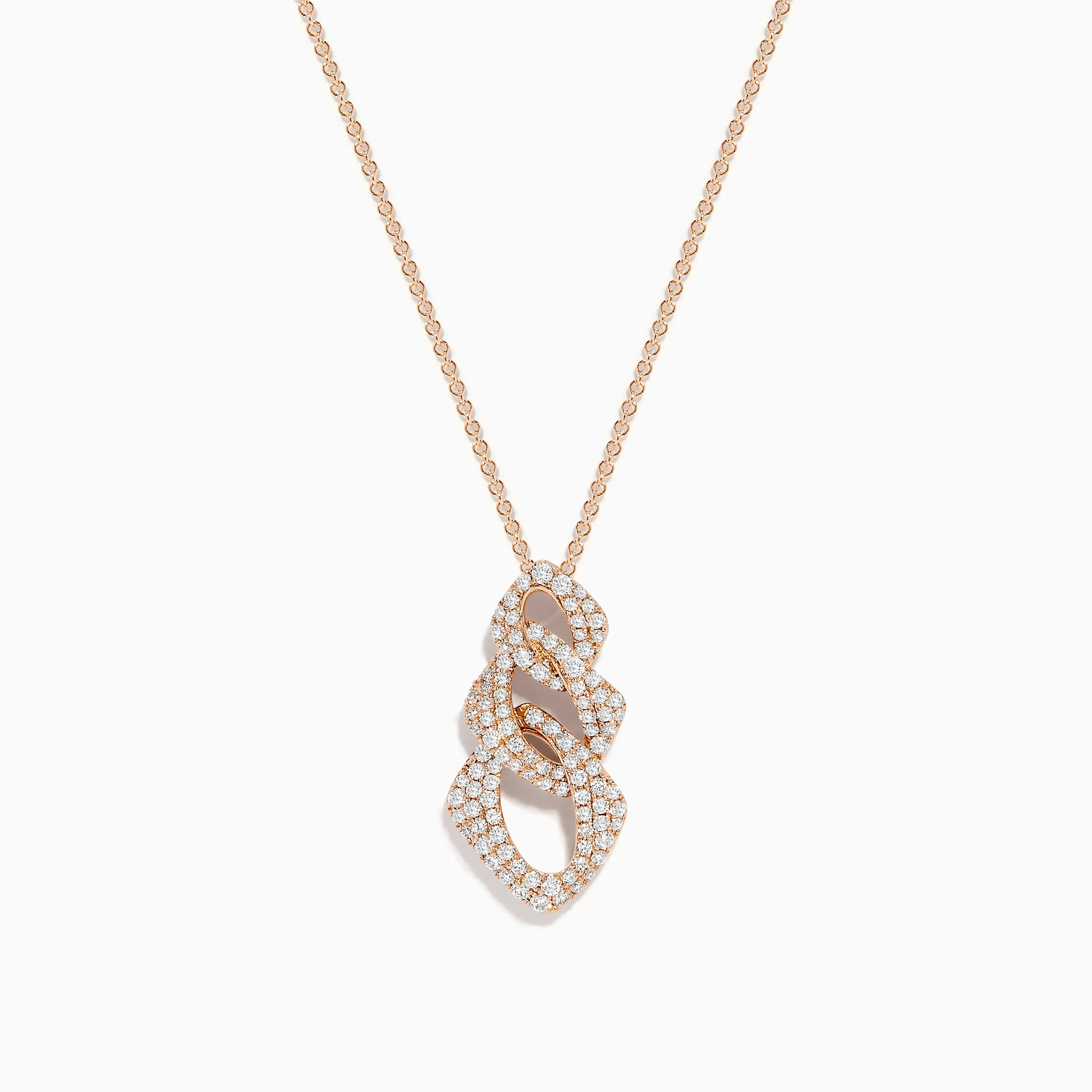 14K Rose Gold Diamond Crossover Pendant sold by Effy