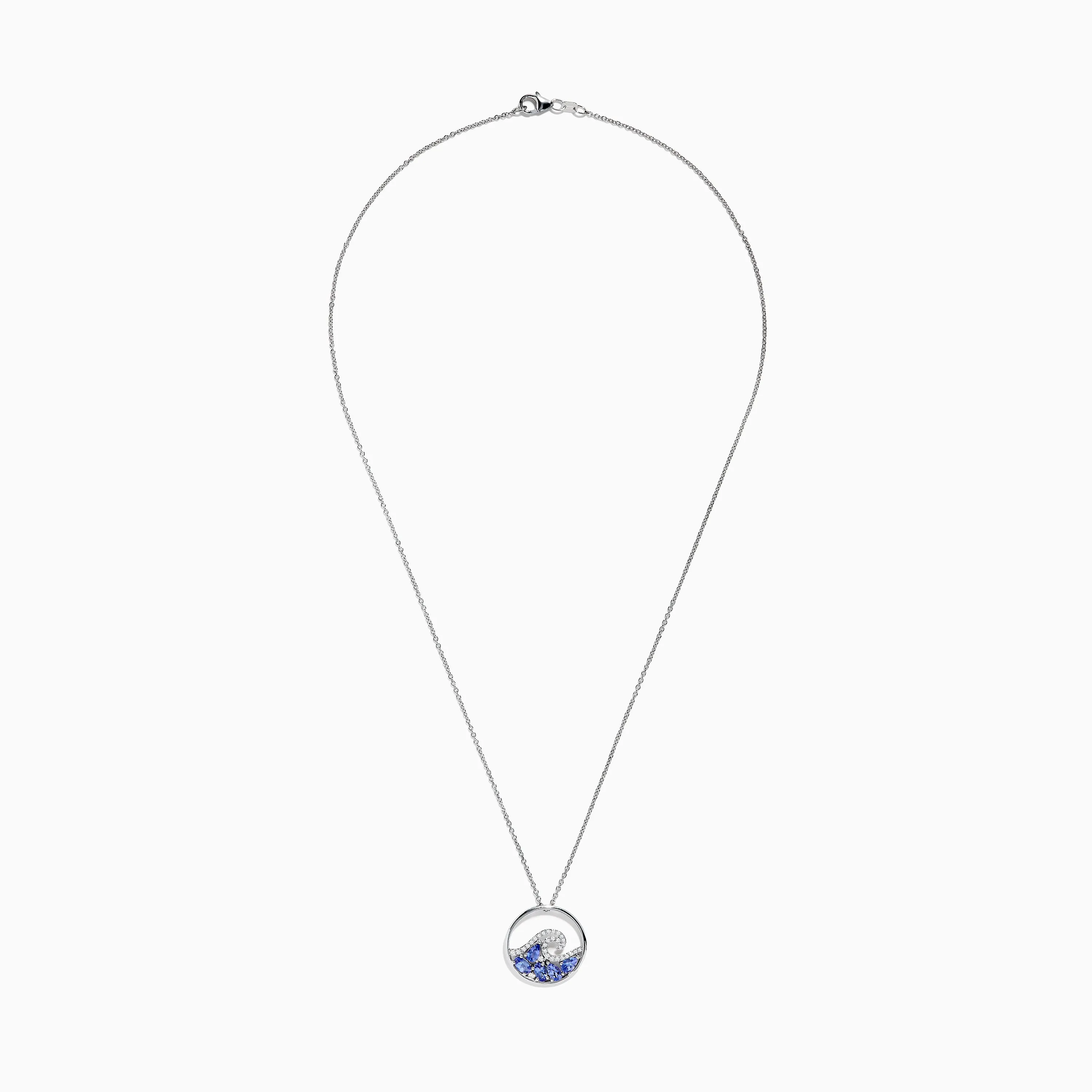 925 Sterling Silver Tanzanite and Diamond Wave Pendant sold by Effy product image thumbnail 2