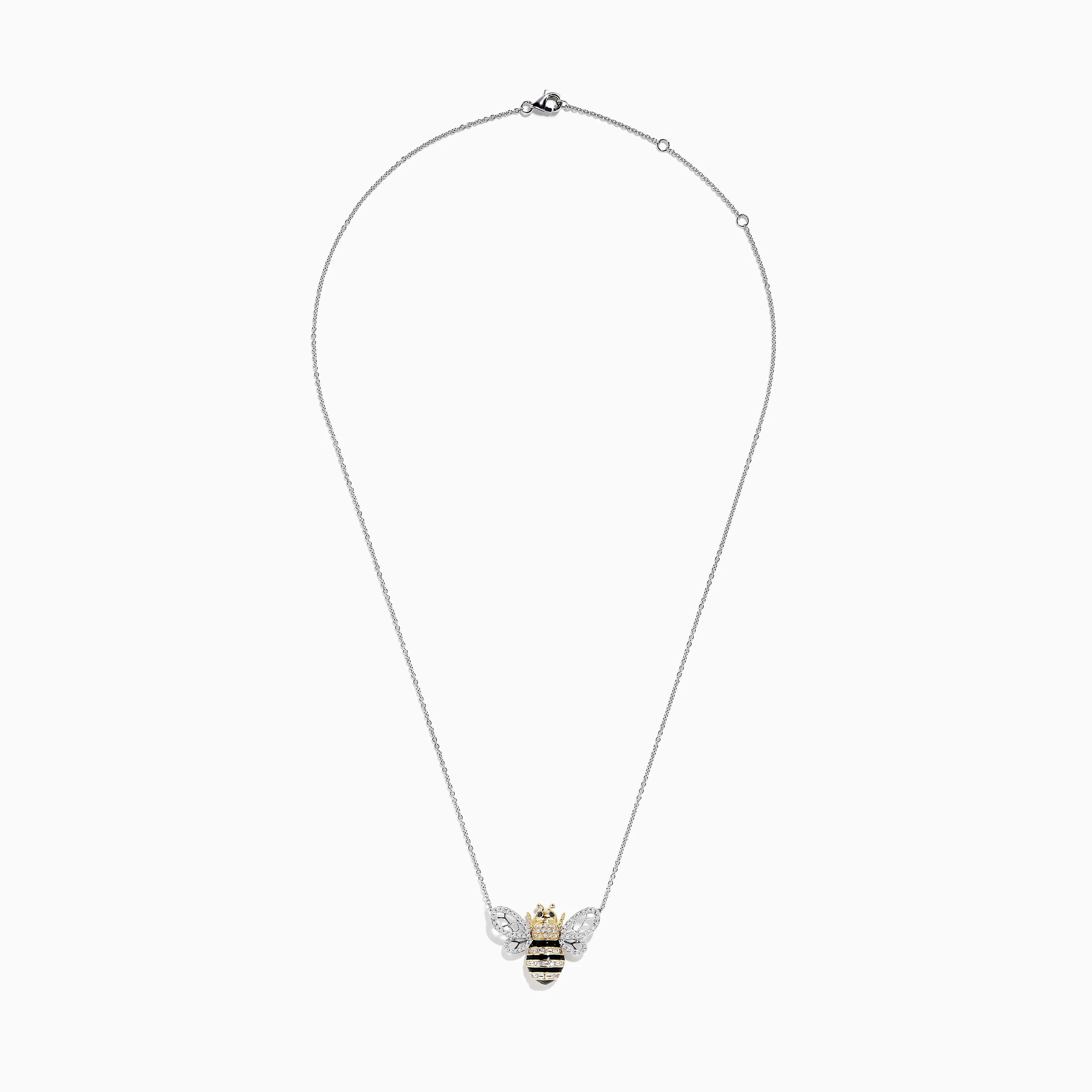 Safari 14K White Gold White and Black Diamond Bee Necklace sold by Effy product image thumbnail 2