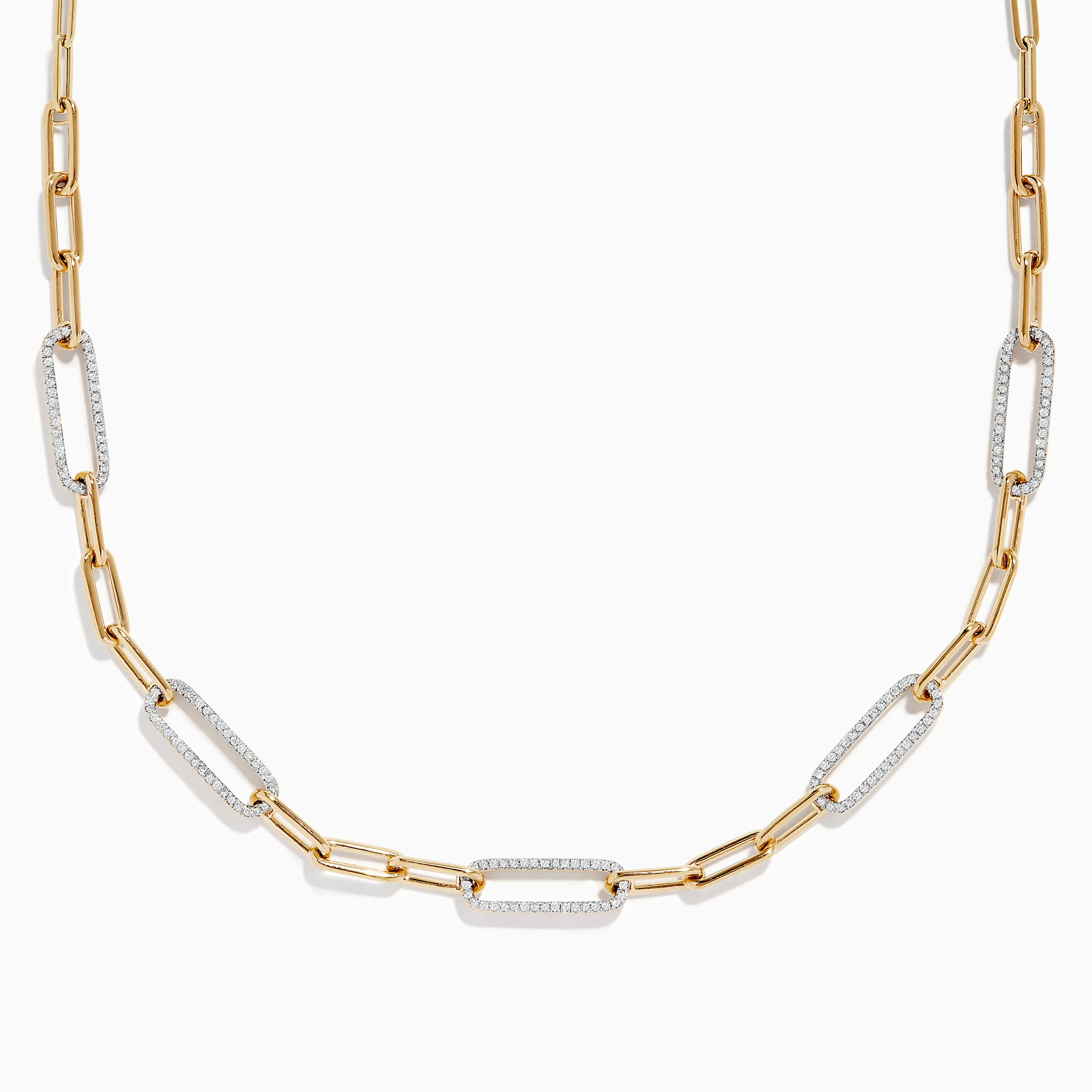 D'oro 14K Yellow Gold Diamond Paperclip Necklace sold by Effy