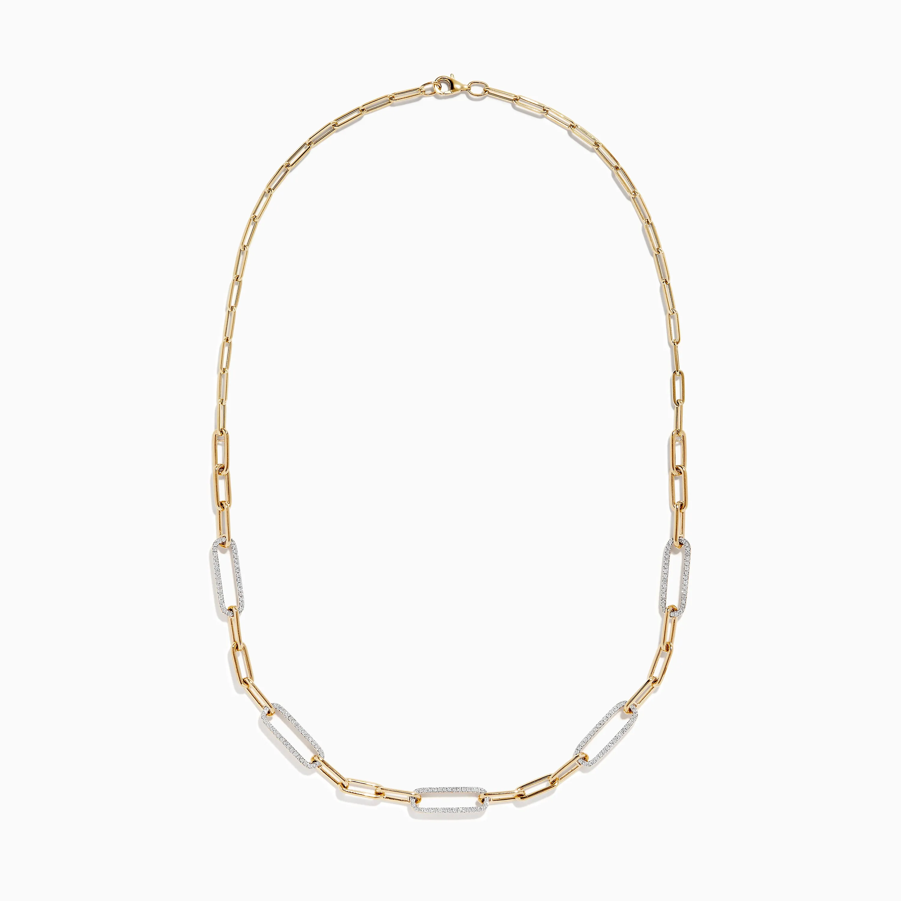 D'oro 14K Yellow Gold Diamond Paperclip Necklace sold by Effy product image thumbnail 2