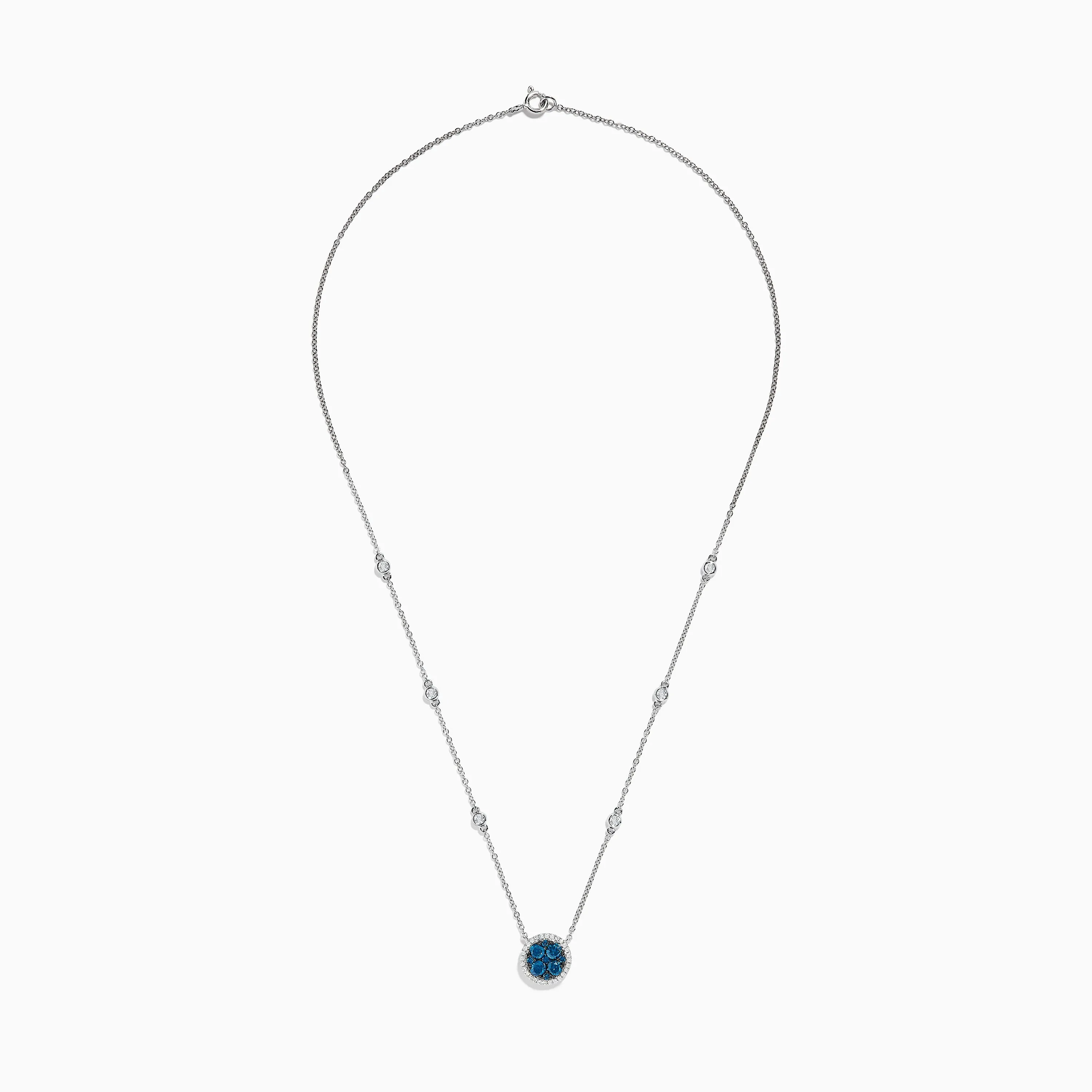 Bella Bleu 14K White Gold White and Blue Diamond Stationary Necklace sold by Effy product image thumbnail 2