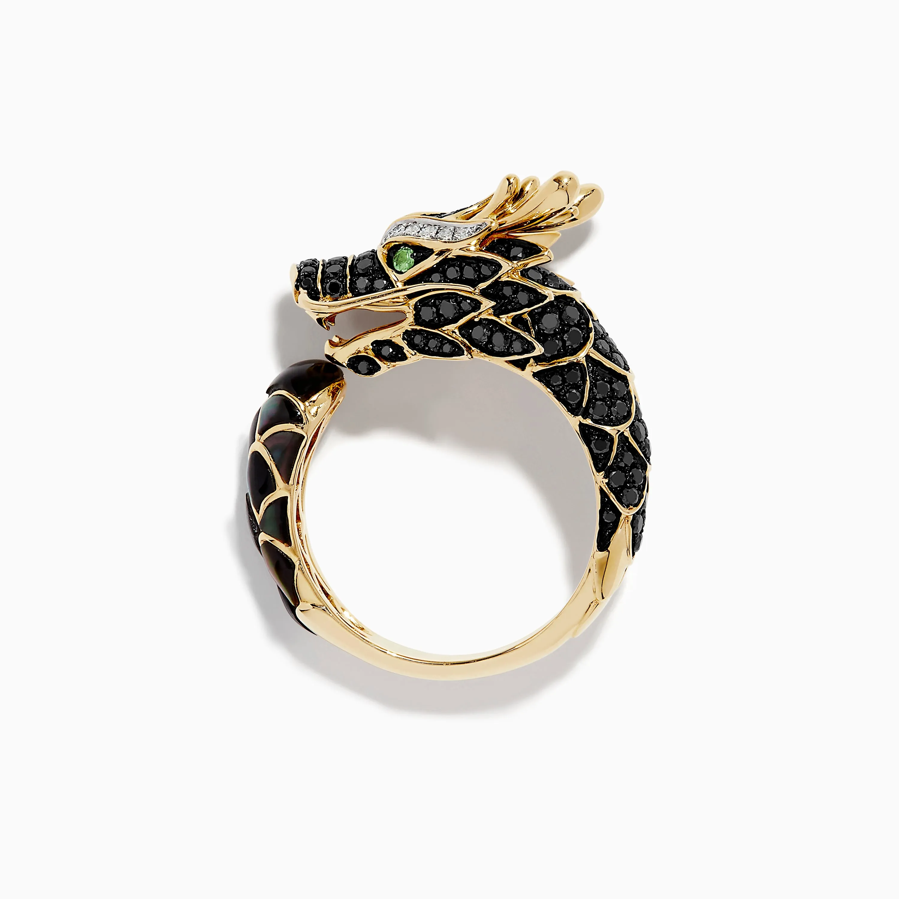 Men's 14K Yellow Gold Tsavorite and Multi Diamond Dragon Ring sold by Effy product image thumbnail 2