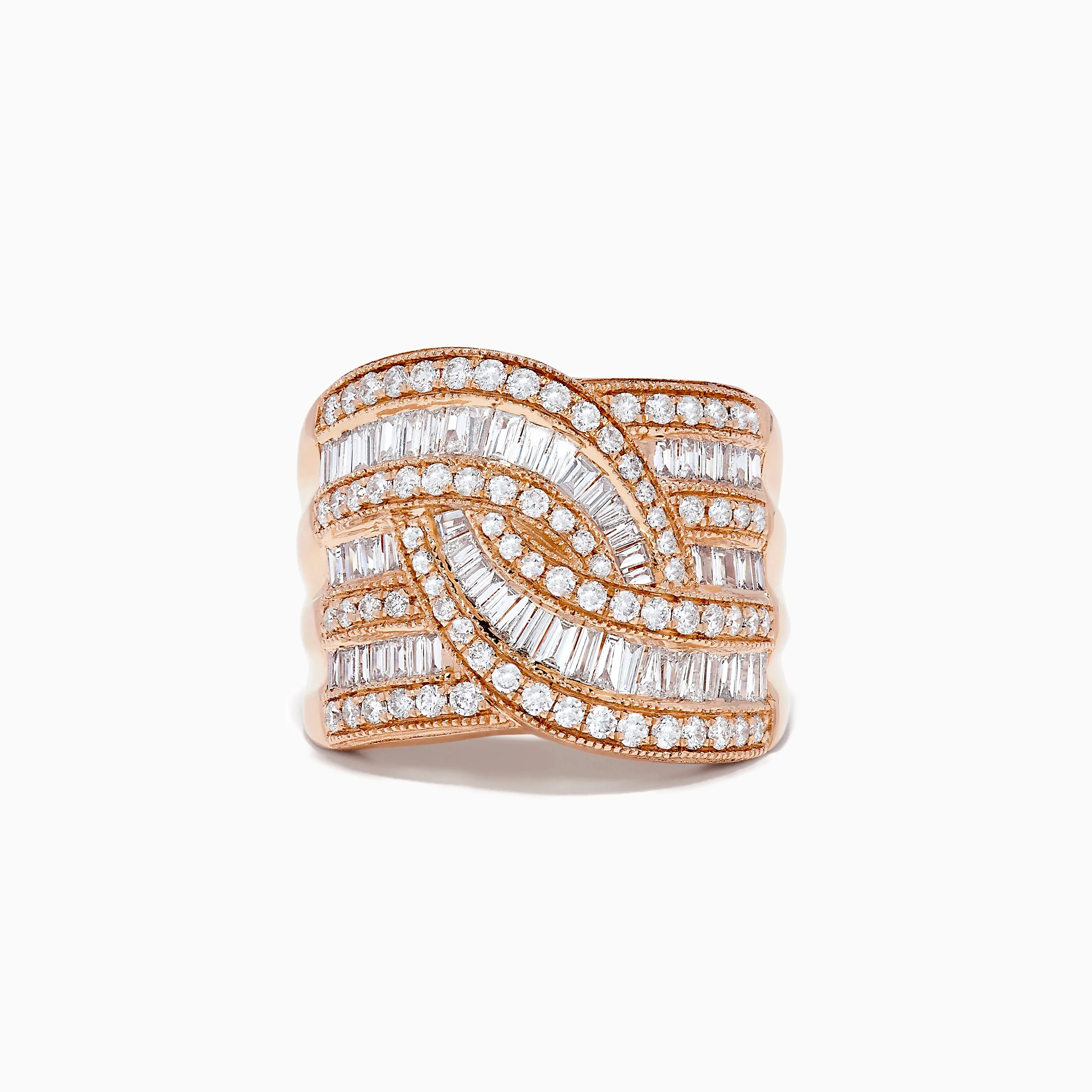 14K Rose Gold Diamond Crossover Ring sold by Effy