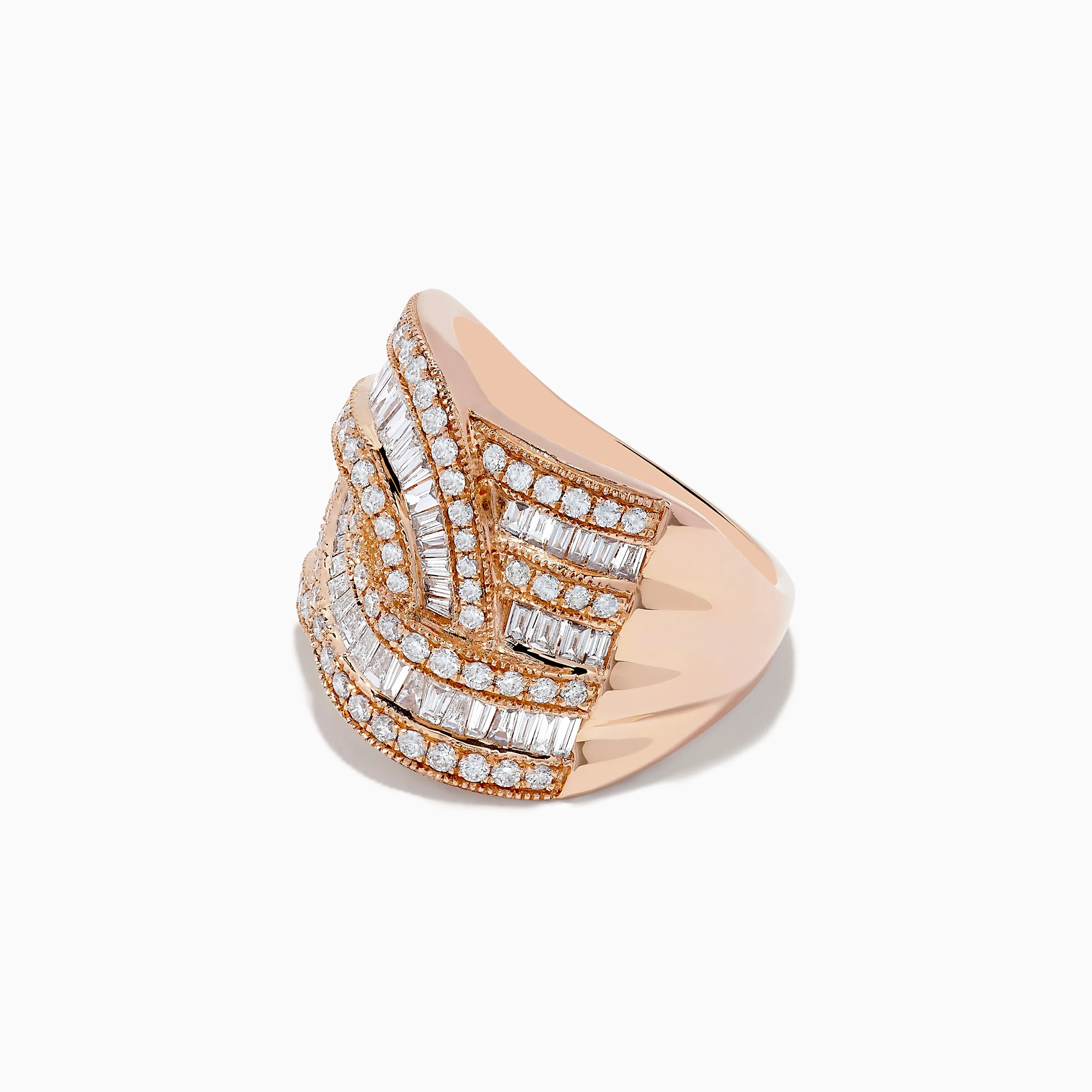 14K Rose Gold Diamond Crossover Ring sold by Effy product image thumbnail 2