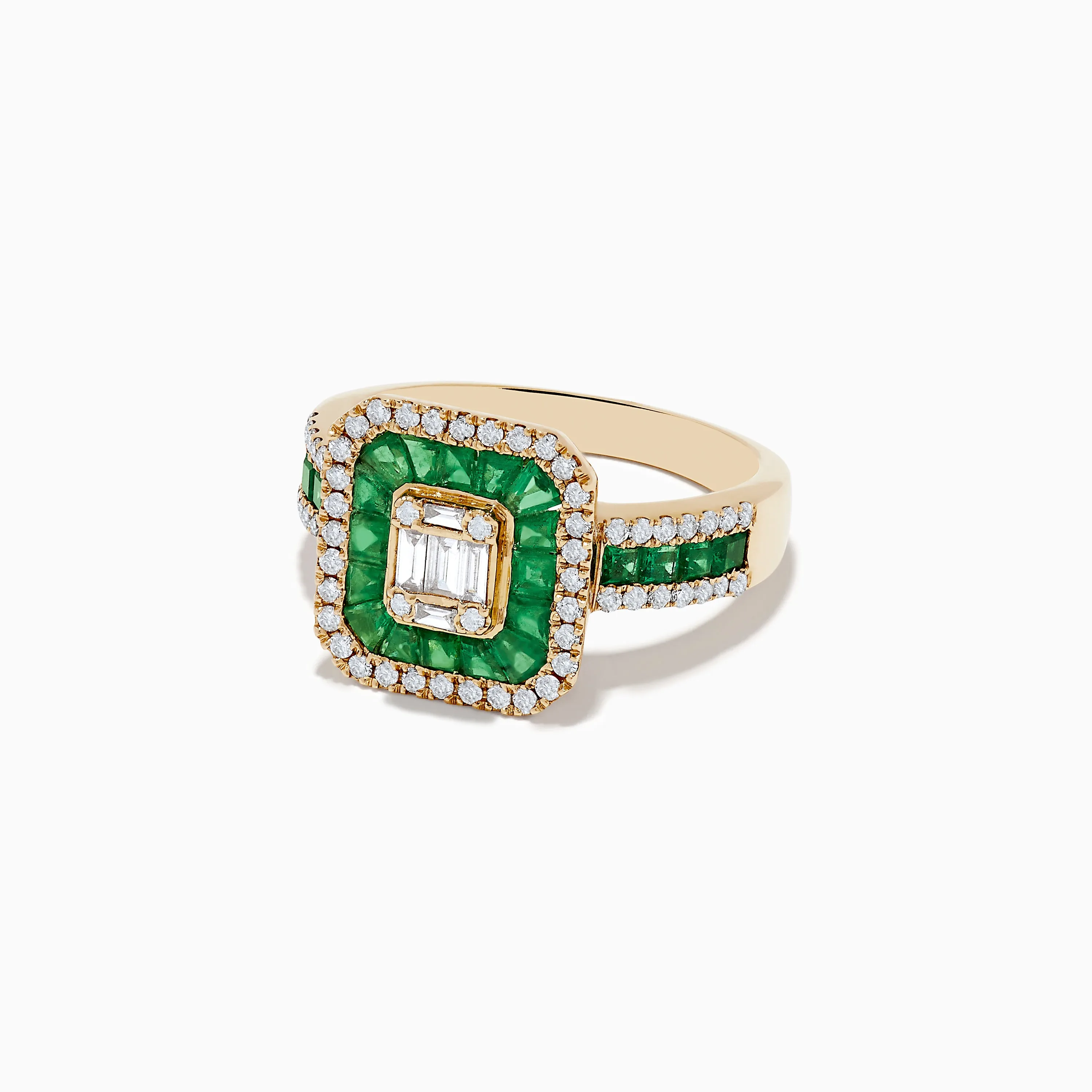 Brasillica 14K Yellow Gold Emerald and Diamond Ring sold by Effy product image thumbnail 2