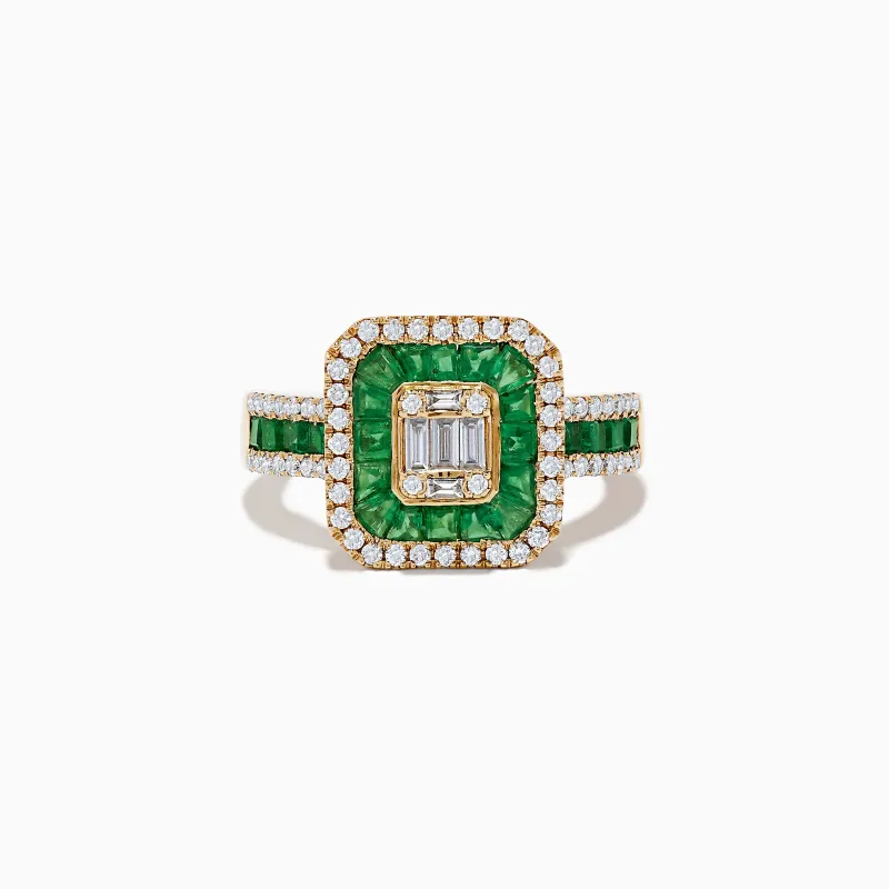 Brasillica 14K Yellow Gold Emerald and Diamond Ring sold by Effy
