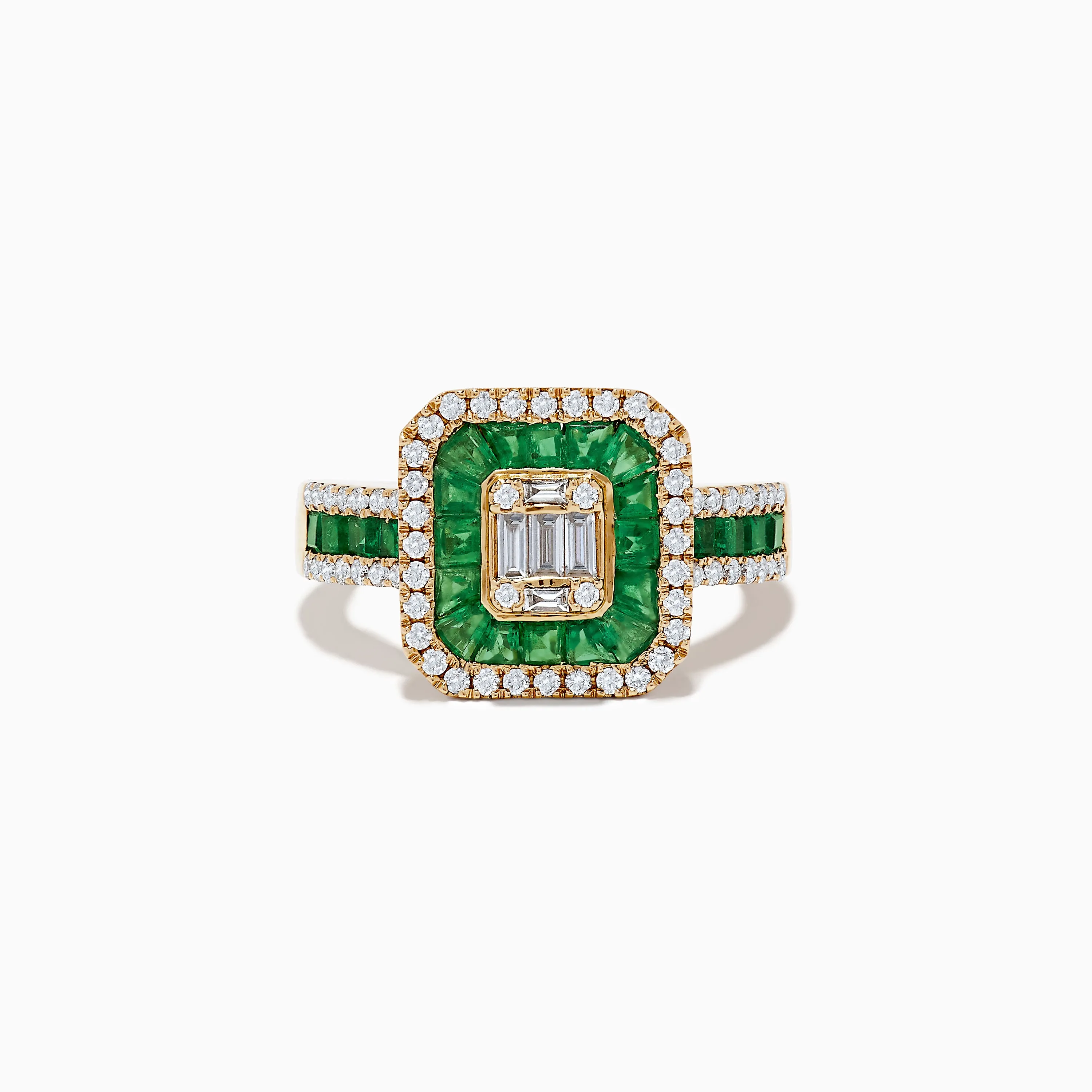 Brasillica 14K Yellow Gold Emerald and Diamond Ring sold by Effy