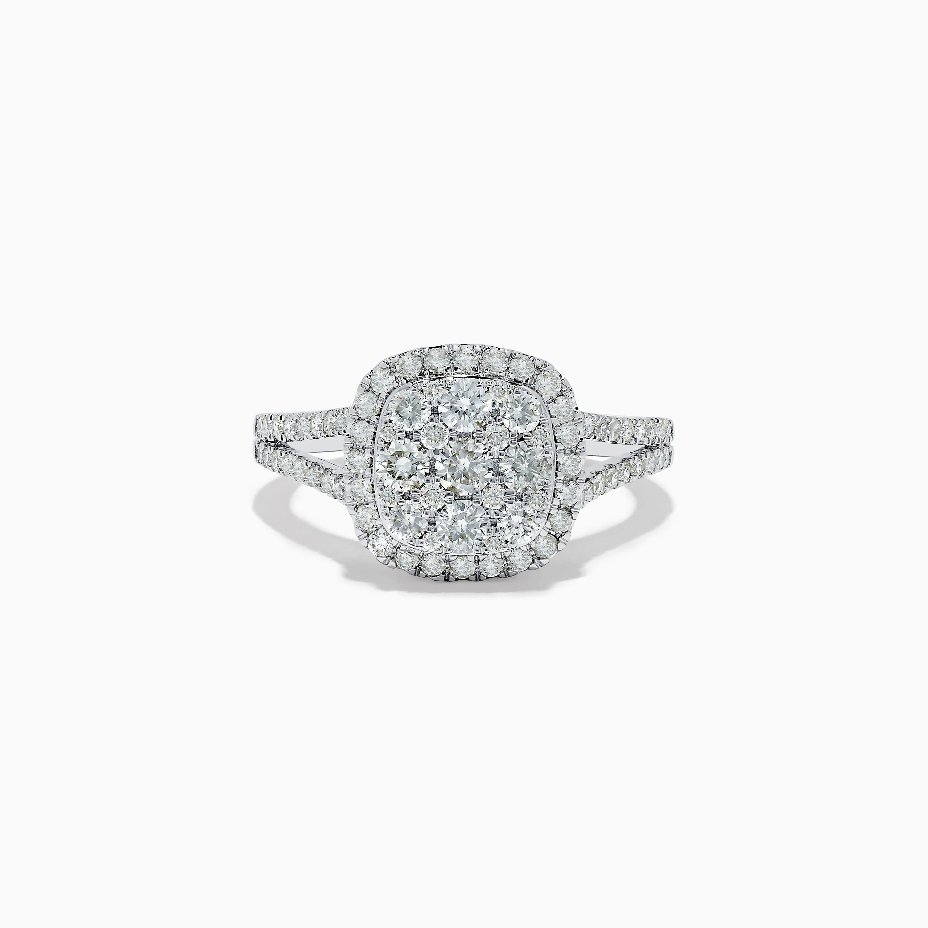 Pave Classica 14K White Gold Square Diamond Ring 0.97 TCW sold by Effy