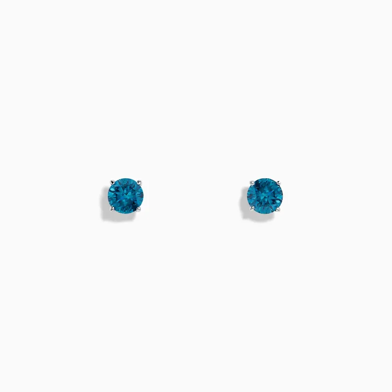 Bella Bleu 14K White Gold Blue Diamond Stud Earrings sold by Effy
