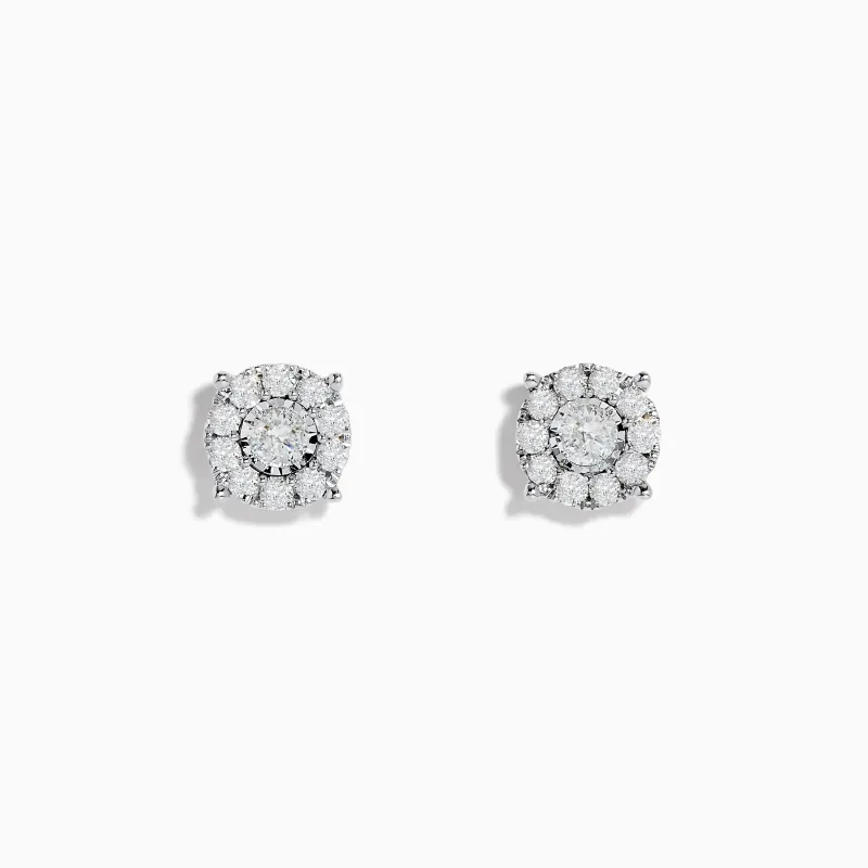 Bouquet 14K White Gold Diamond Cluster Stud Earrings 0.96 TCW sold by Effy