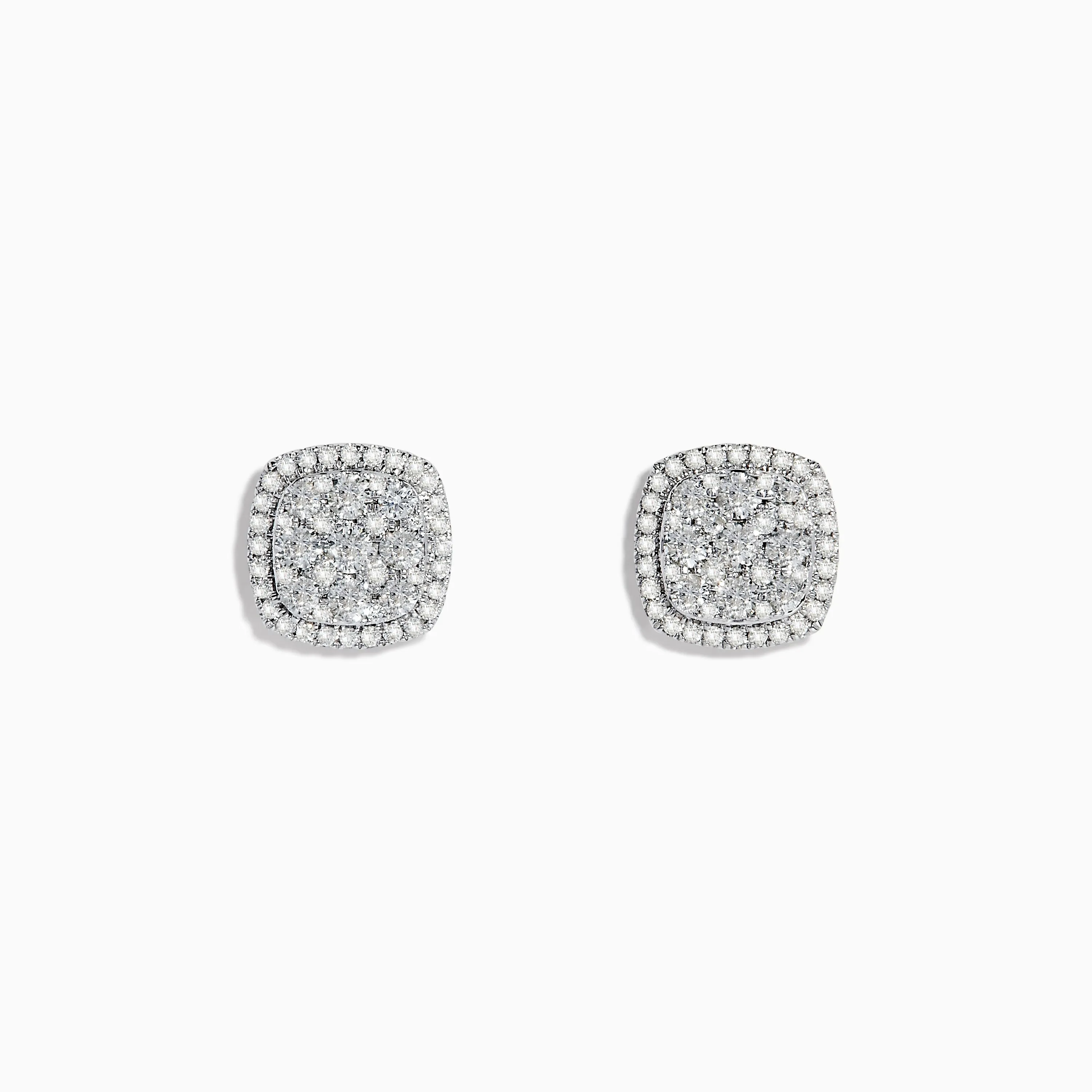 Pave Classica 14K White Gold Diamond Square Stud Earrings sold by Effy