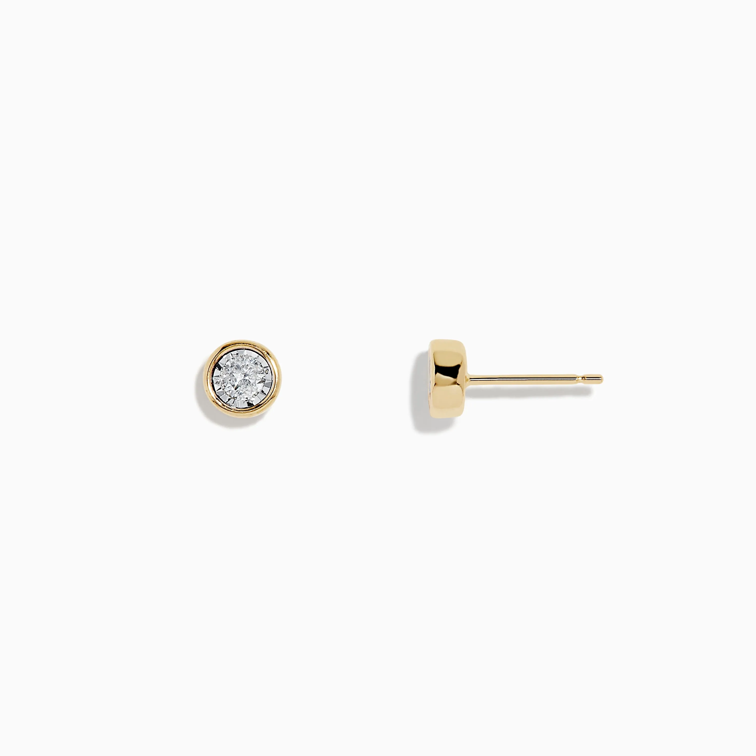 14K Two-Tone Gold Bezel Set Diamond Solitaire Stud Earrings 0.23 TCW sold by Effy product image thumbnail 2