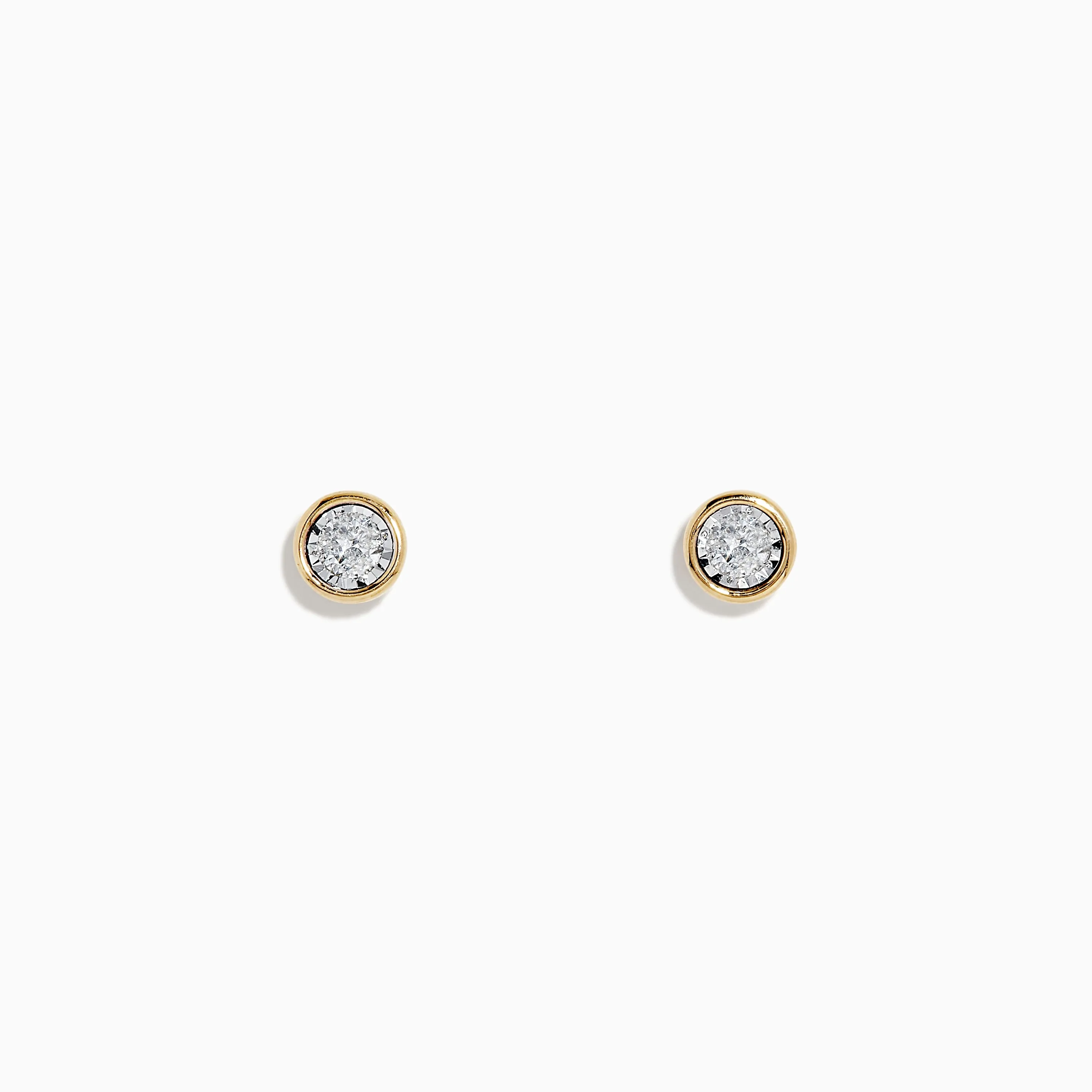 14K Two-Tone Gold Bezel Set Diamond Solitaire Stud Earrings 0.23 TCW sold by Effy