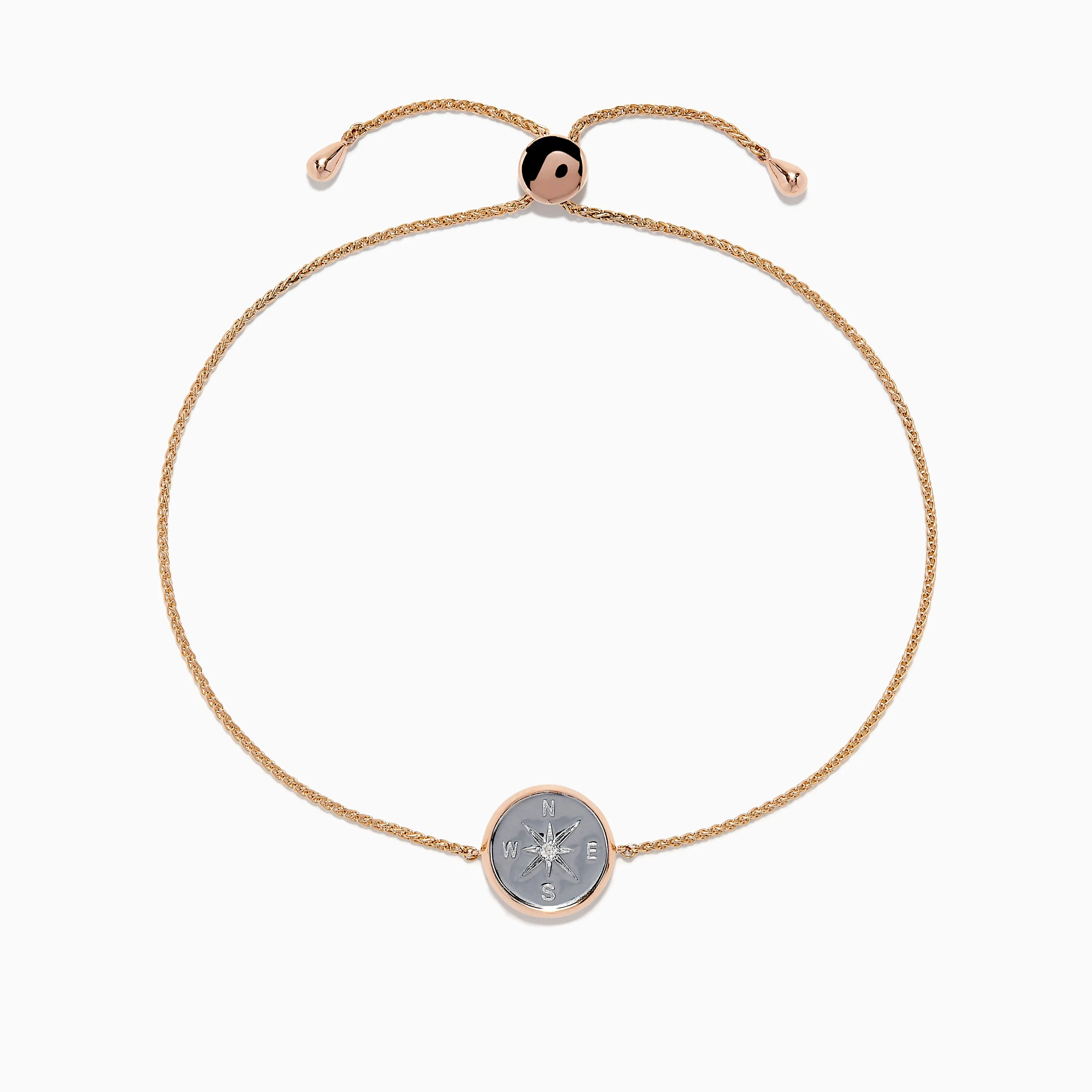 Novelty 14K Two-Tone Gold Diamond Compass Bracelet sold by Effy