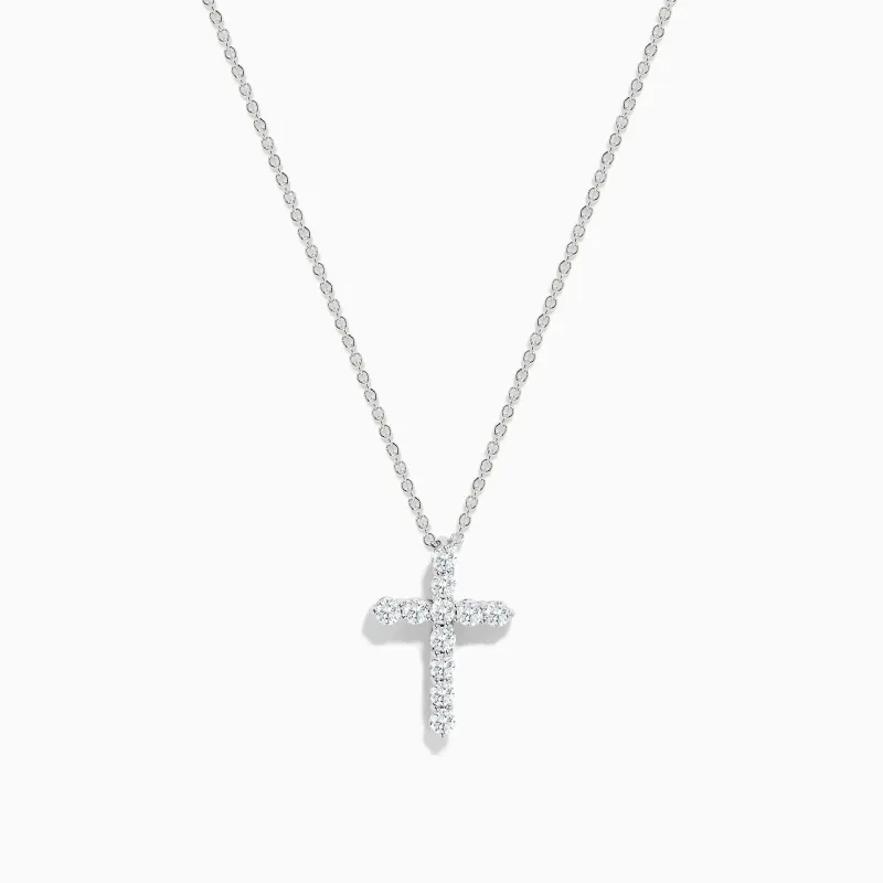 Pave Classica 14K White Gold Diamond Cross Pendant 0.49 TCW sold by Effy