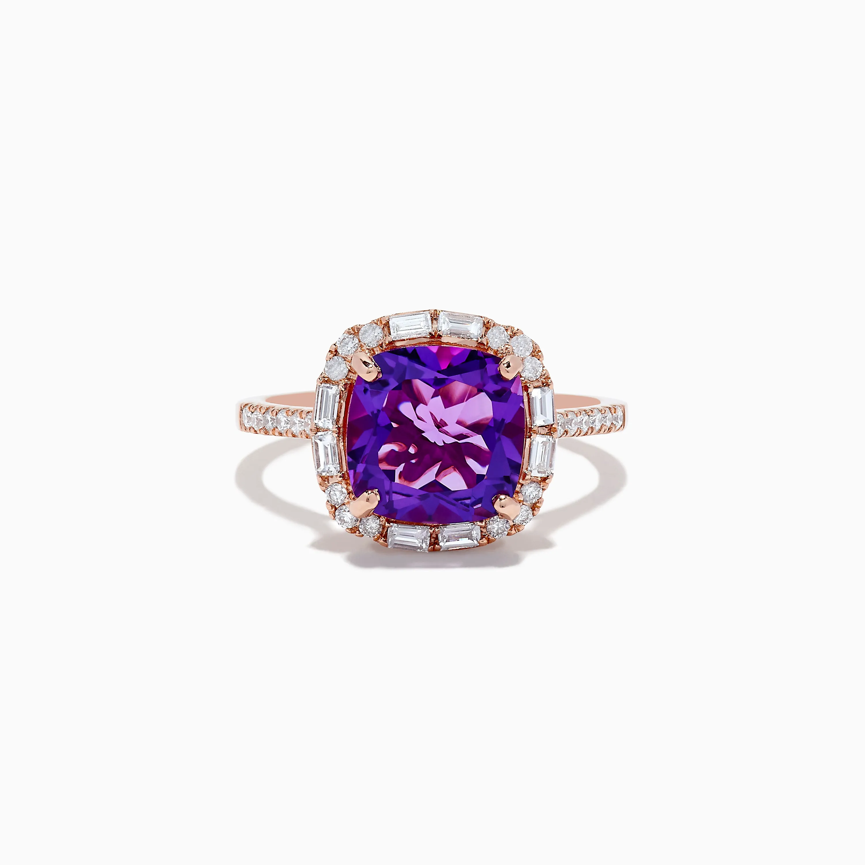 14K Rose Gold Amethyst and Diamond Ring sold by Effy