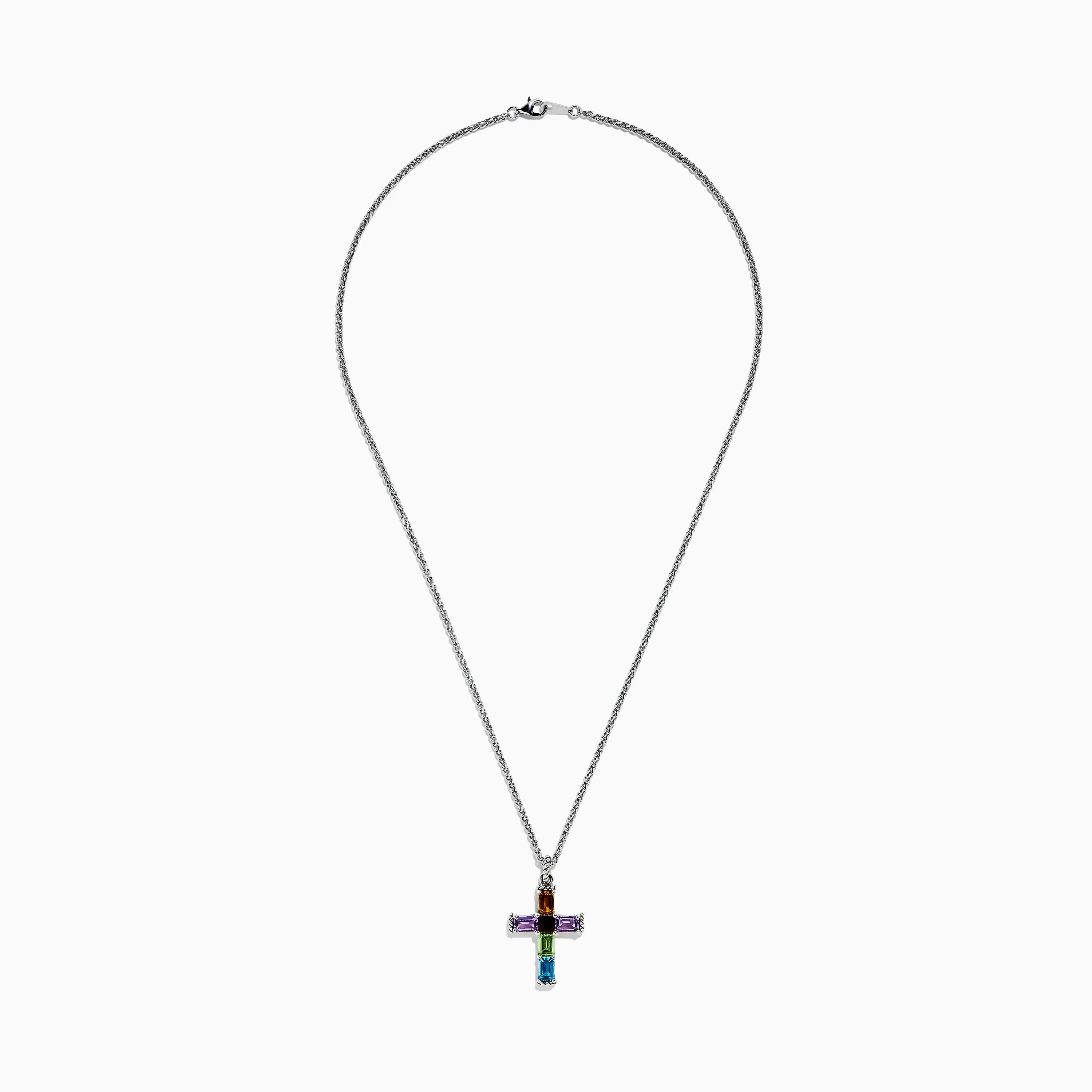 Mosaic 925 Sterling Silver Multi Stone Cross Pendant sold by Effy product image thumbnail 2