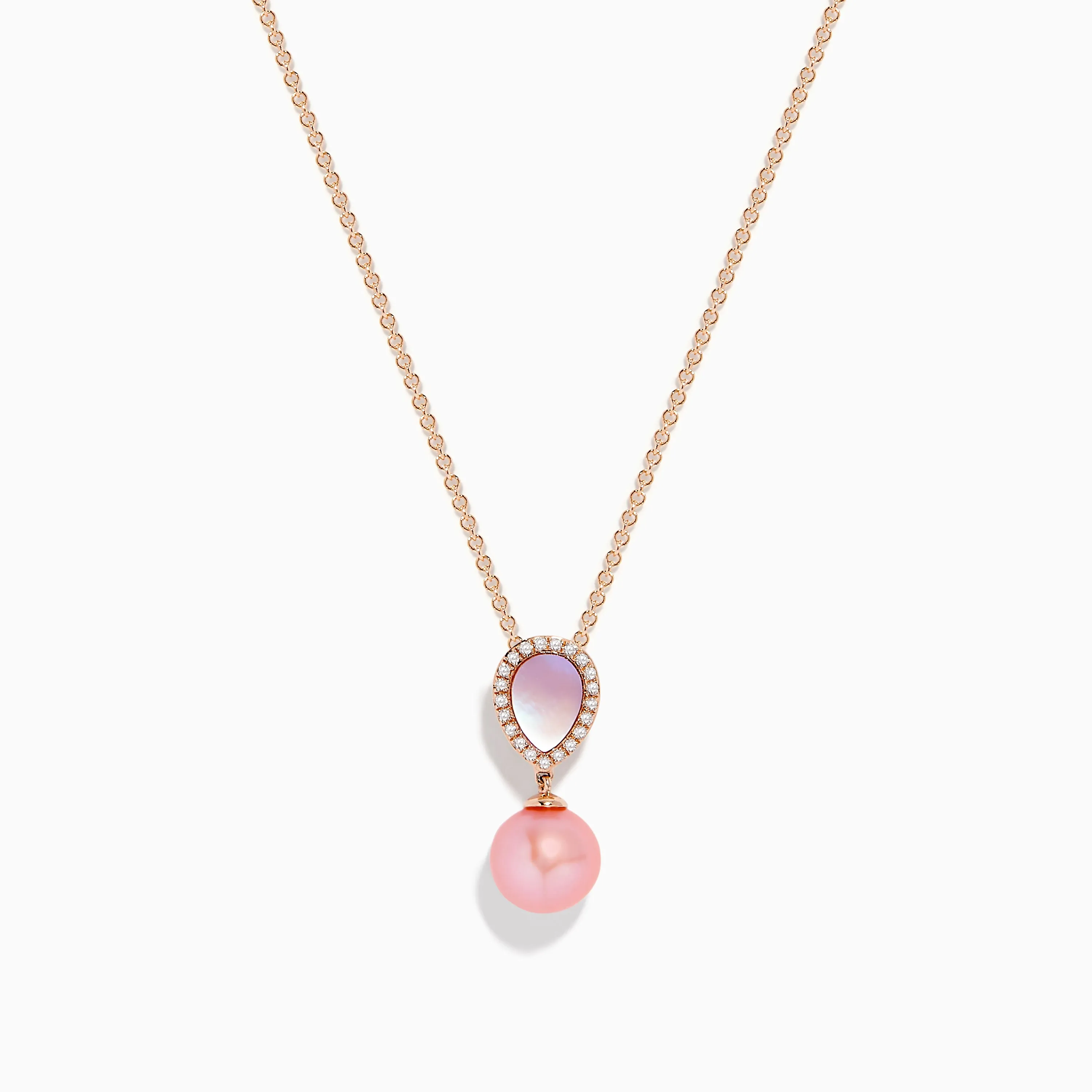 Pearl 14K Rose Gold Diamond, Pearl and Mother of Pearl Pendant sold by Effy