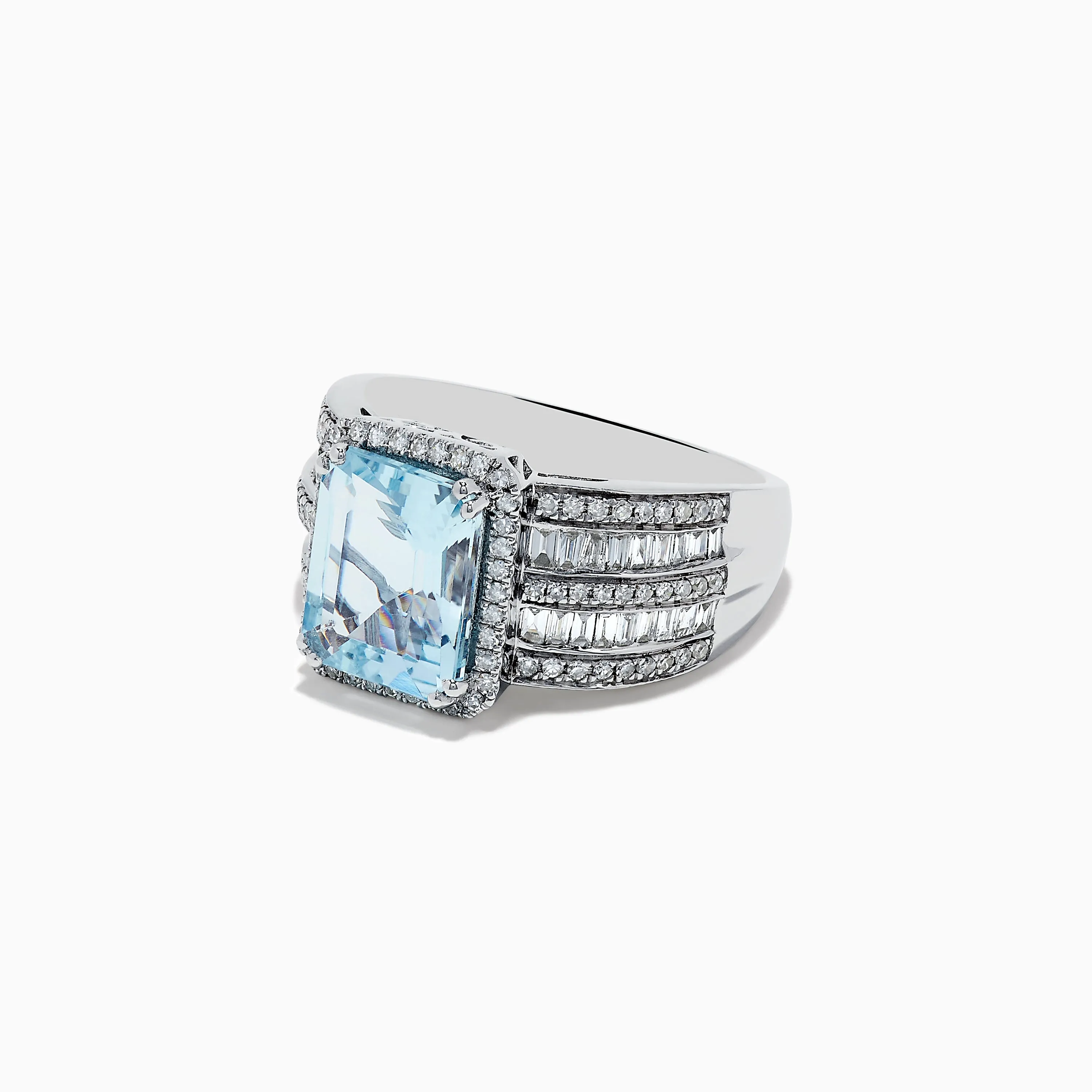 Aquarius 14K White Gold Diamond and Aquamarine Ring sold by Effy product image thumbnail 2