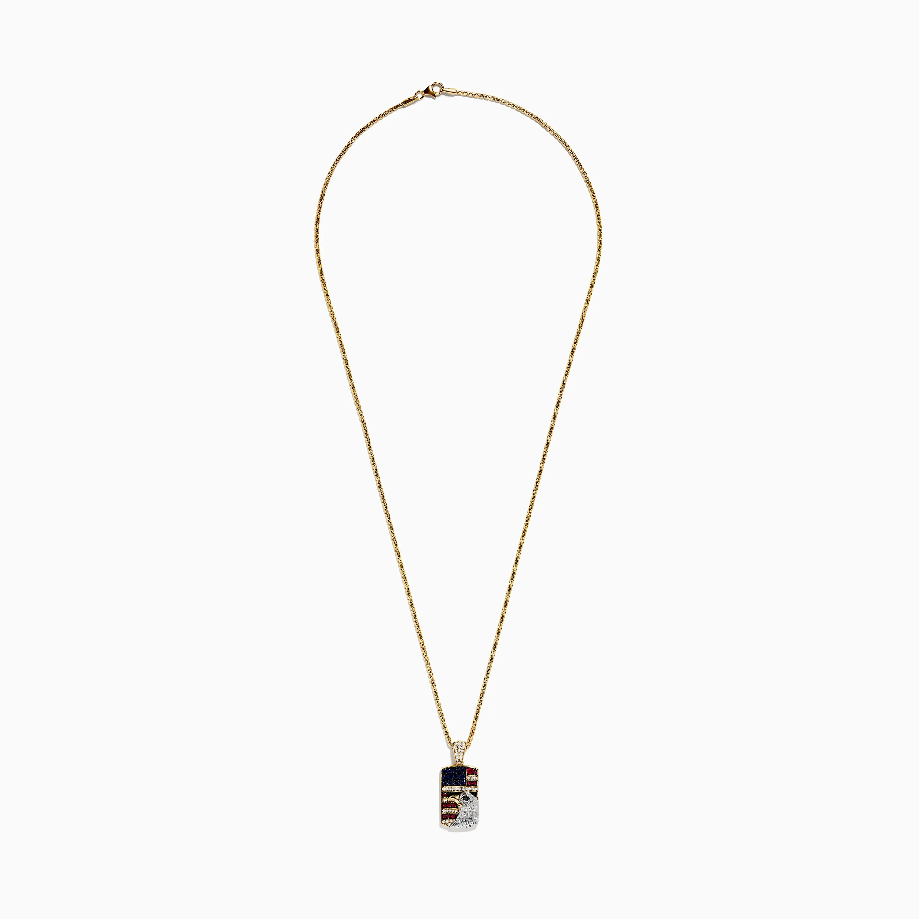 Men's 925 Sterling Silver Diamond, Ruby & Blue Sapphire Eagle Pendant sold by Effy product image thumbnail 2