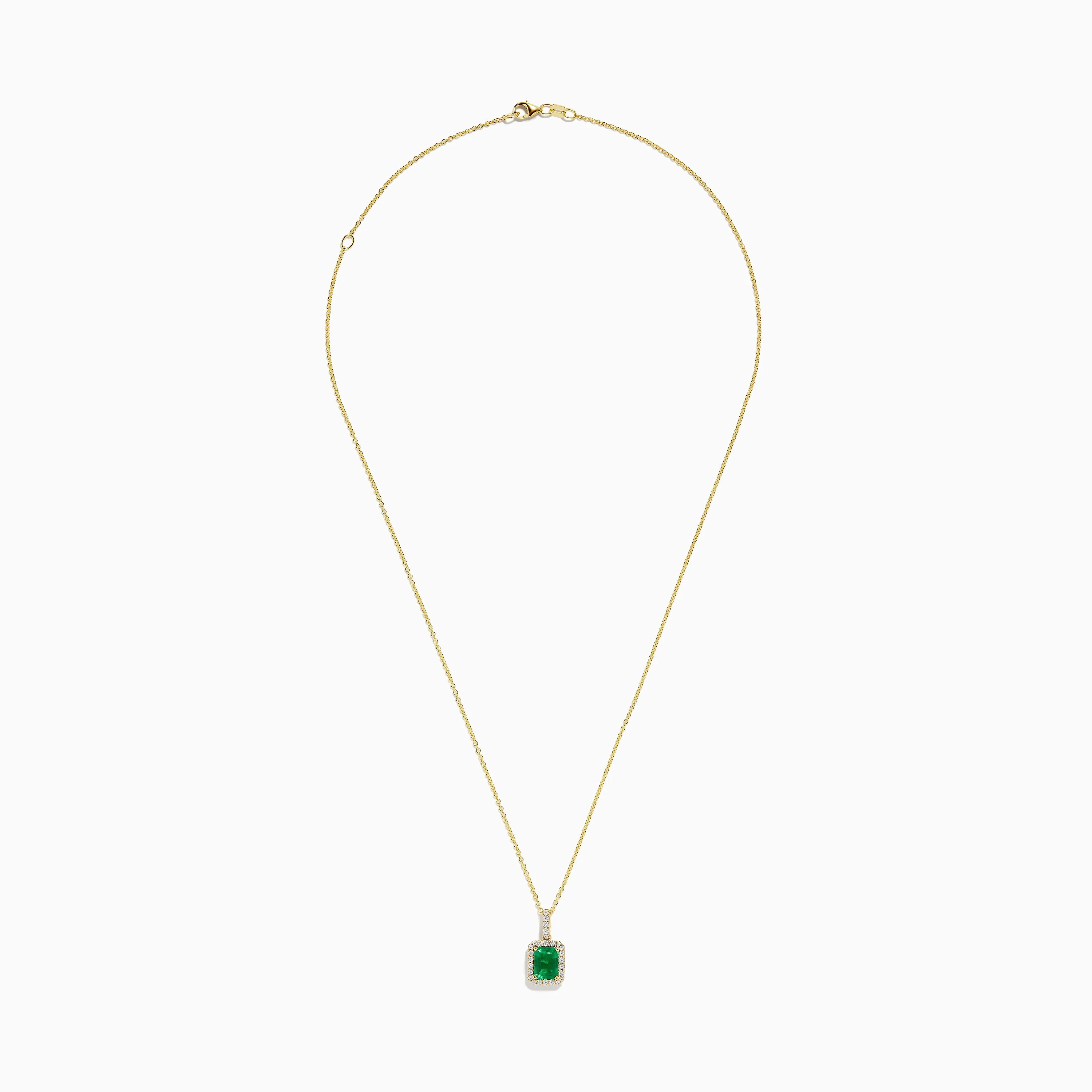 14K Yellow Gold Diamond and Emerald Pendant sold by Effy product image thumbnail 2