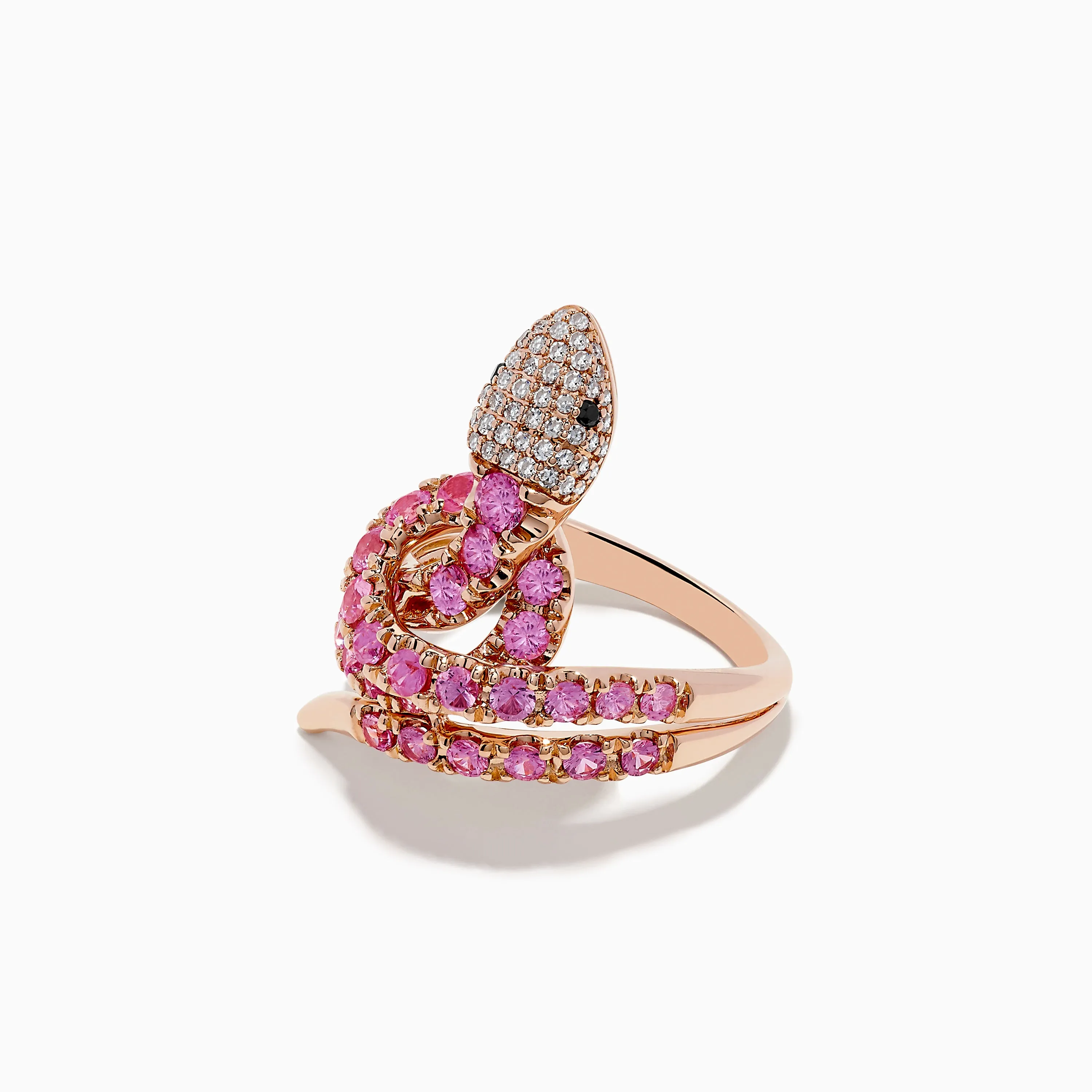 Safari 14K Rose Gold Multi Diamond and Pink Sapphire Snake Ring sold by Effy product image thumbnail 3