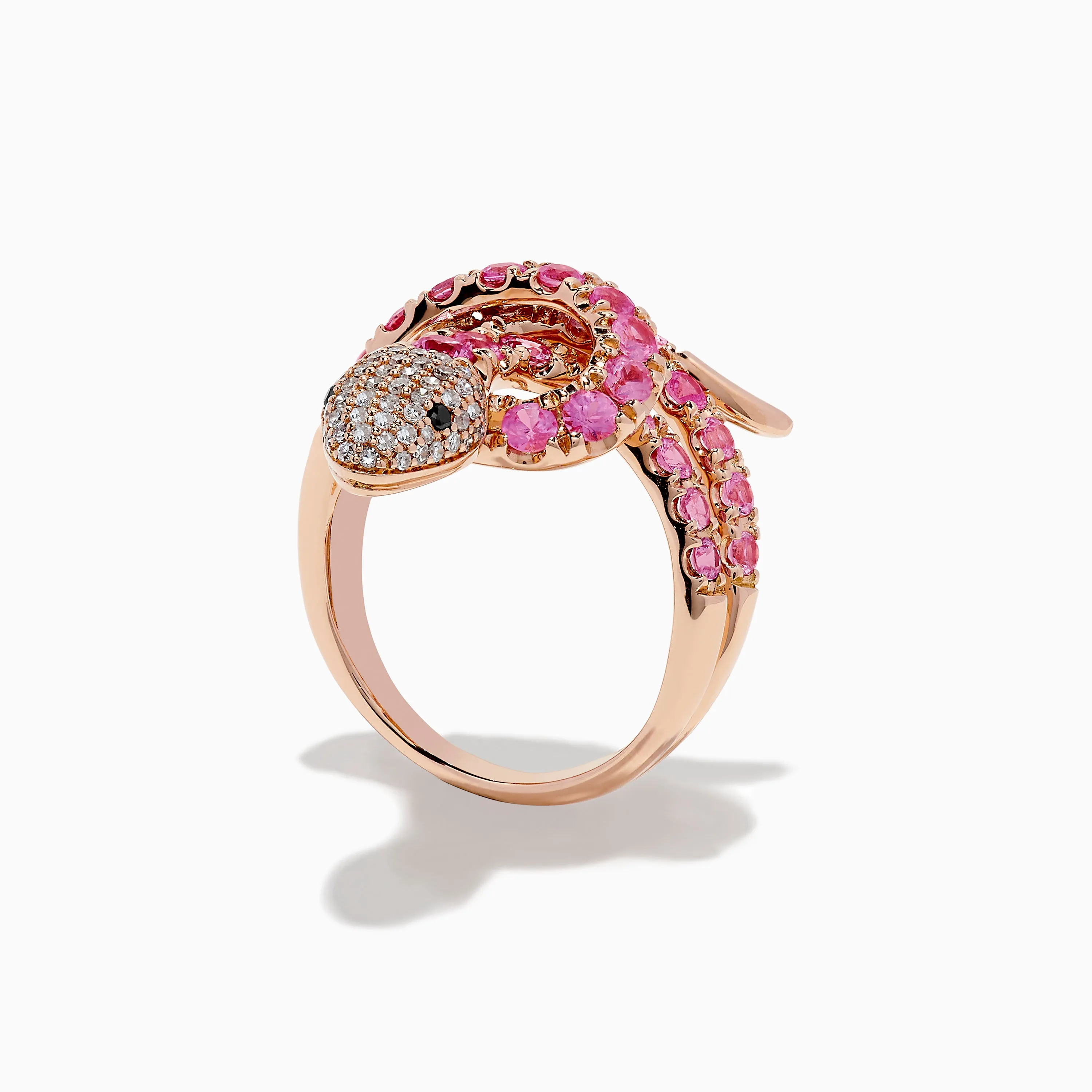 Safari 14K Rose Gold Multi Diamond and Pink Sapphire Snake Ring sold by Effy product image thumbnail 2