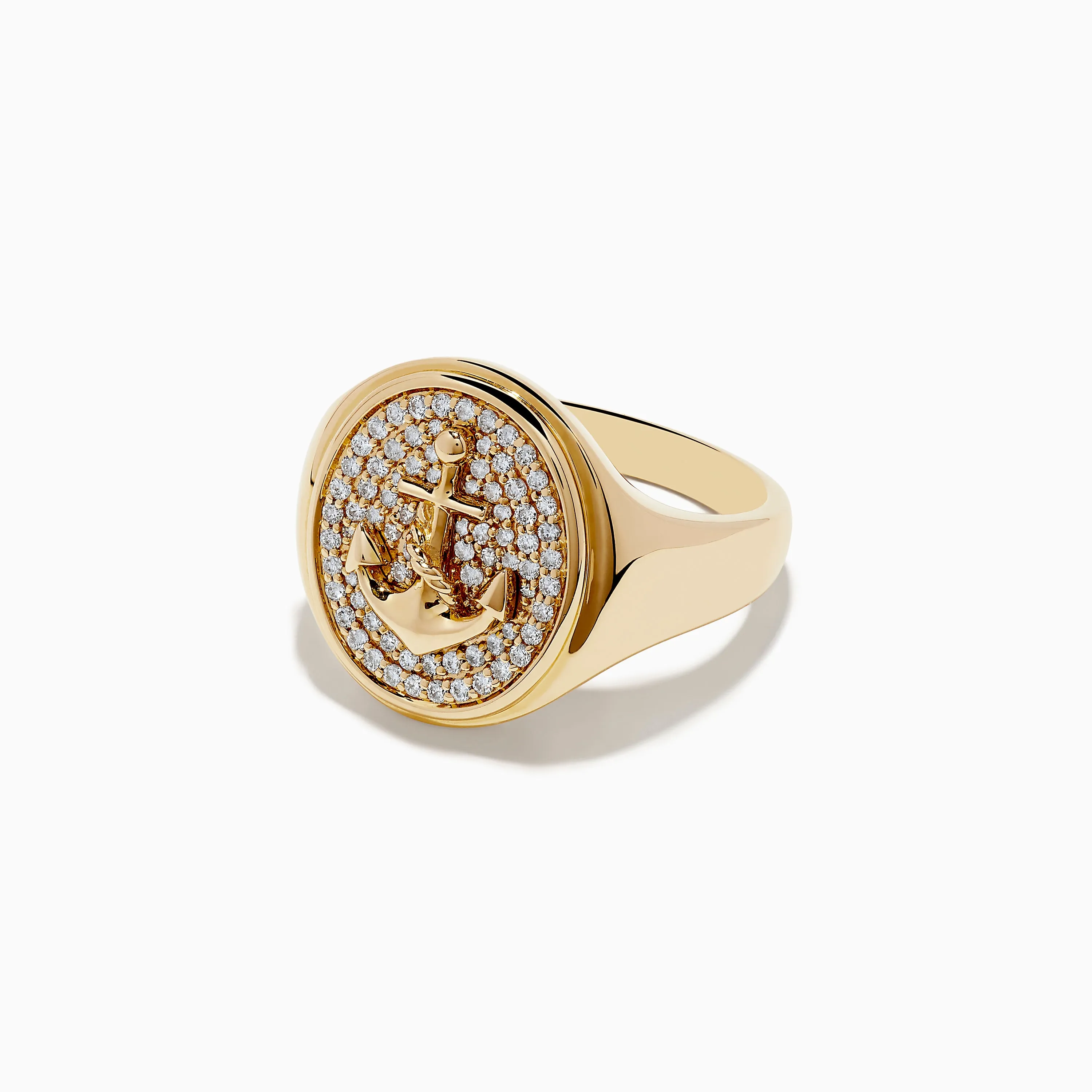 Men's 14K Yellow Gold Diamond Anchor Ring sold by Effy product image thumbnail 2