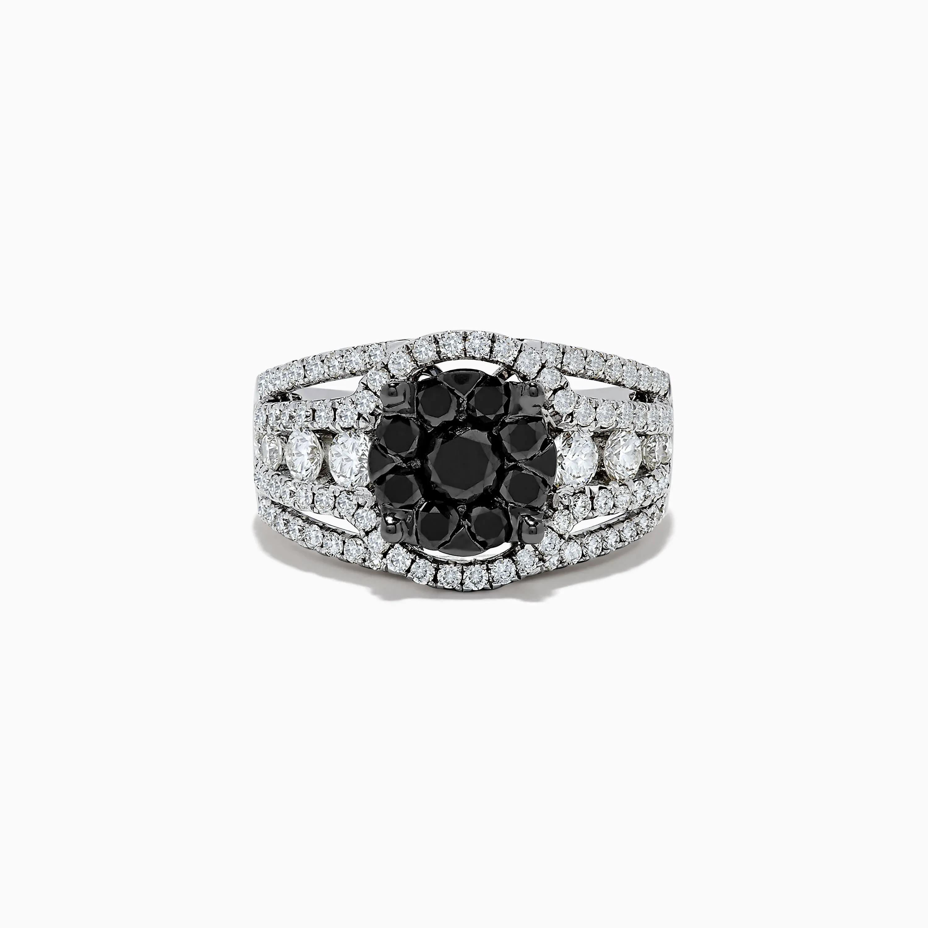 Caviar 14K White Gold White and Black Diamond Ring sold by Effy
