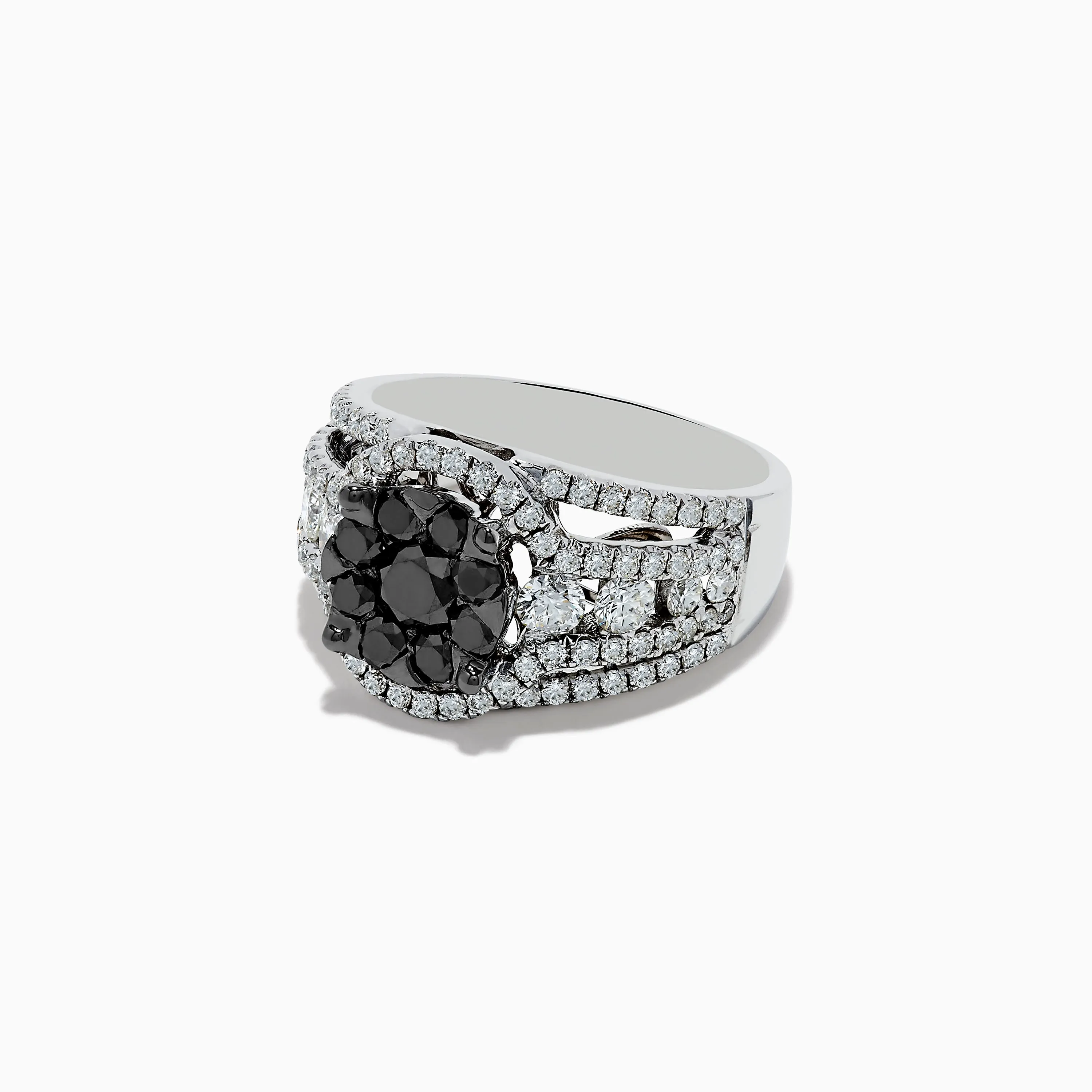 Caviar 14K White Gold White and Black Diamond Ring sold by Effy product image thumbnail 2