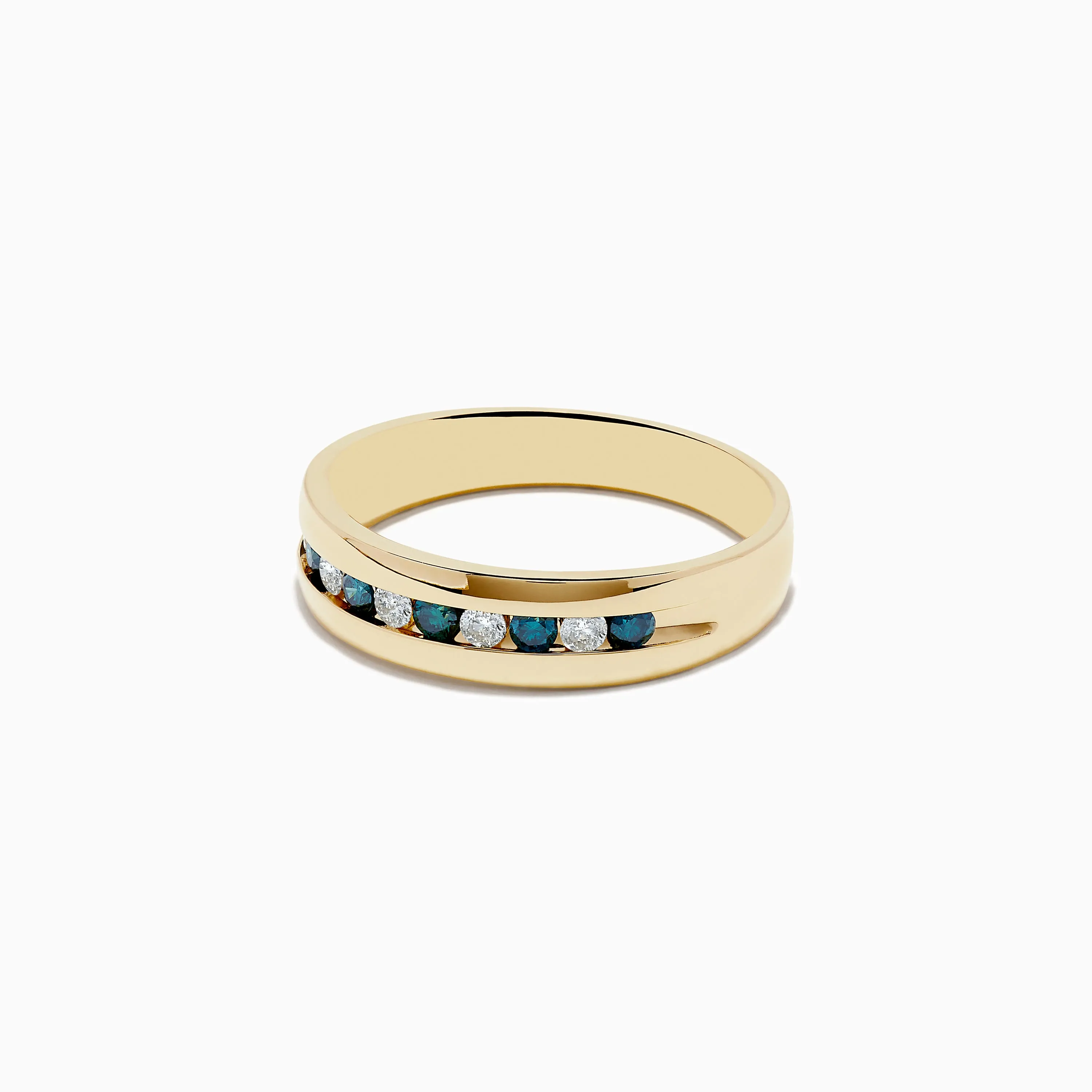 Men's 14K Yellow Gold White and Blue Diamond Ring sold by Effy product image thumbnail 2