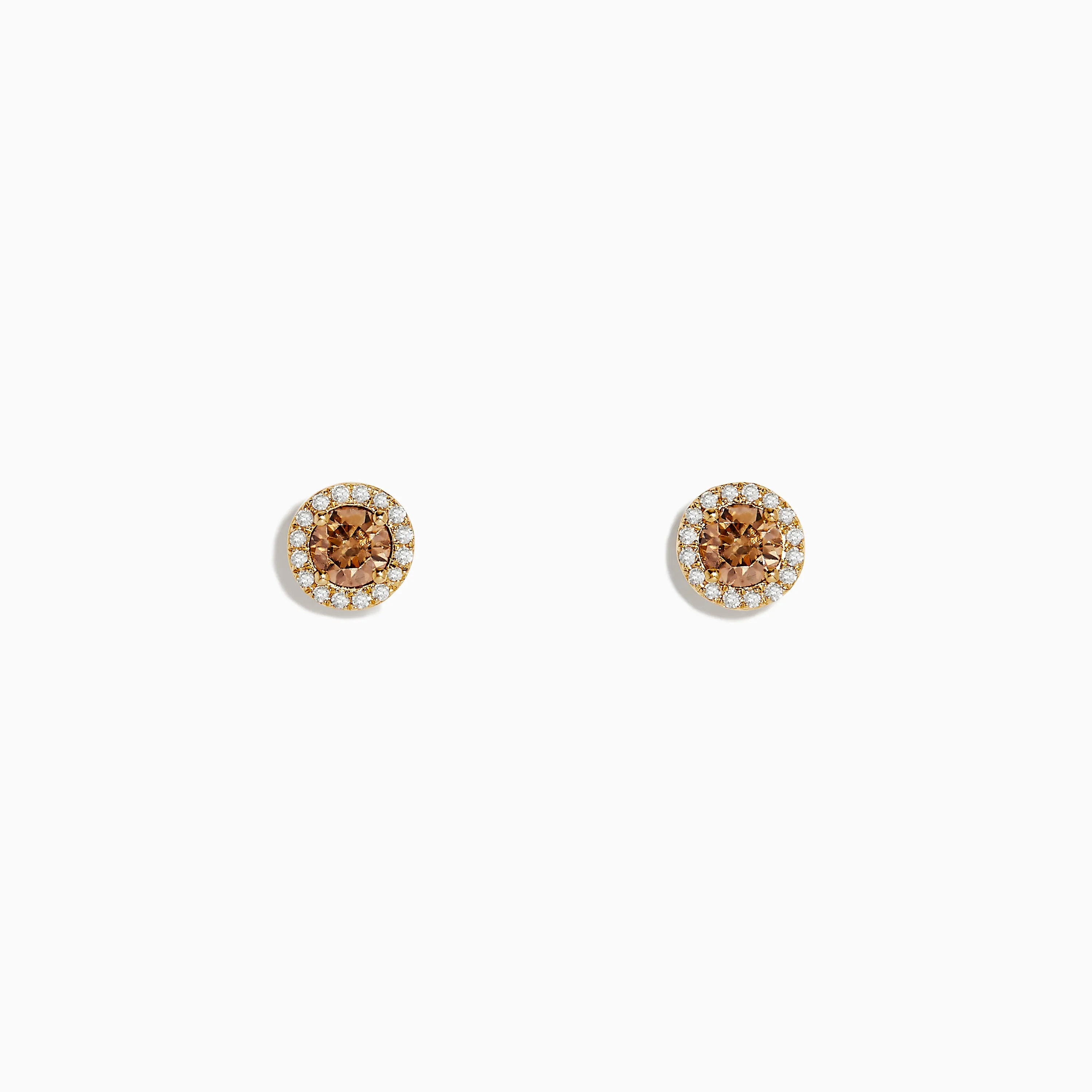 14K Yellow Gold White and Espresso Diamond Stud Earrings sold by Effy