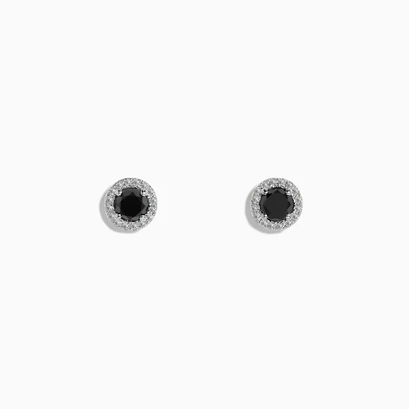 Caviar 14K White Gold White and Black Diamond Stud Earrings sold by Effy
