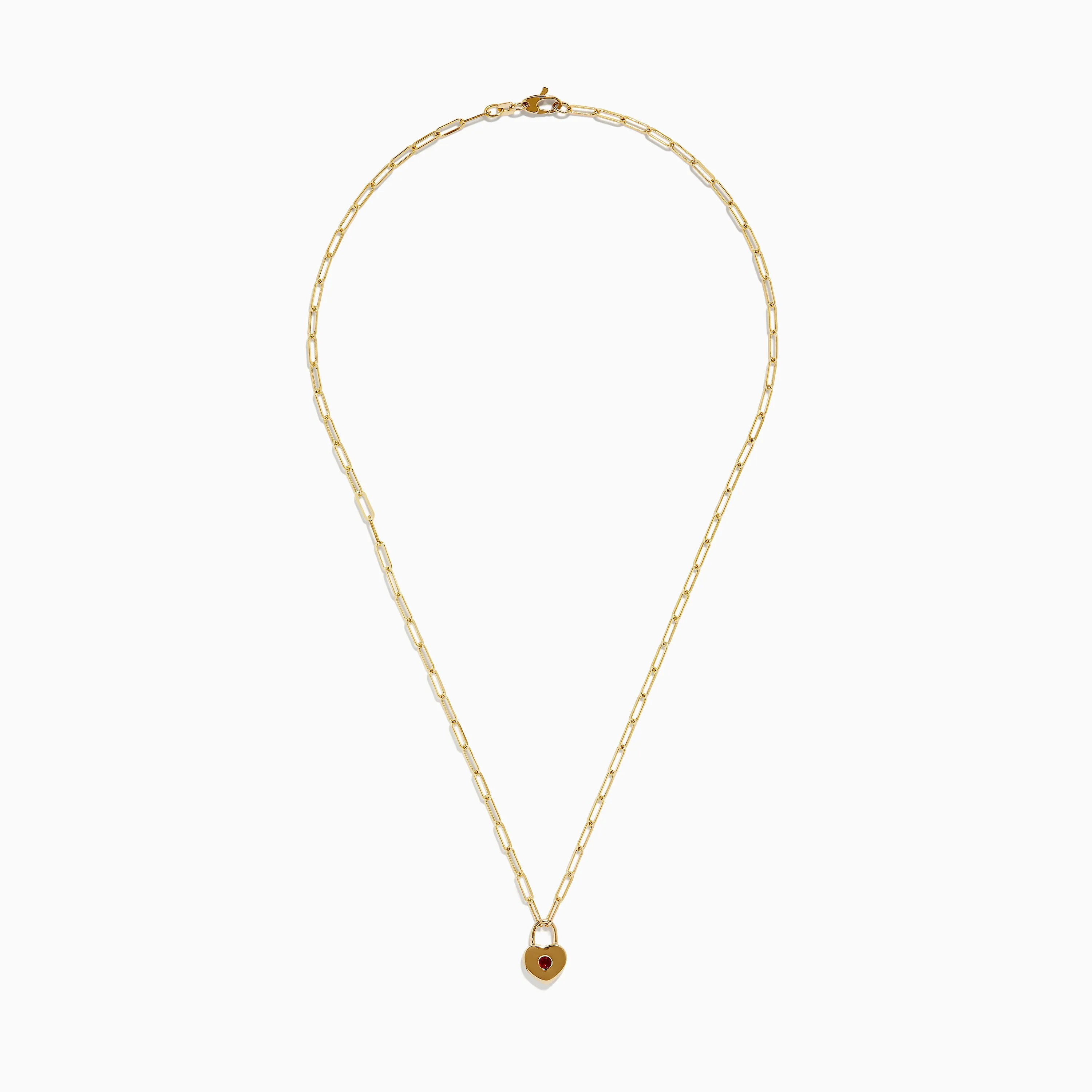 Ruby Royale 14K Yellow Gold Ruby Heart Lock Necklace sold by Effy product image thumbnail 2