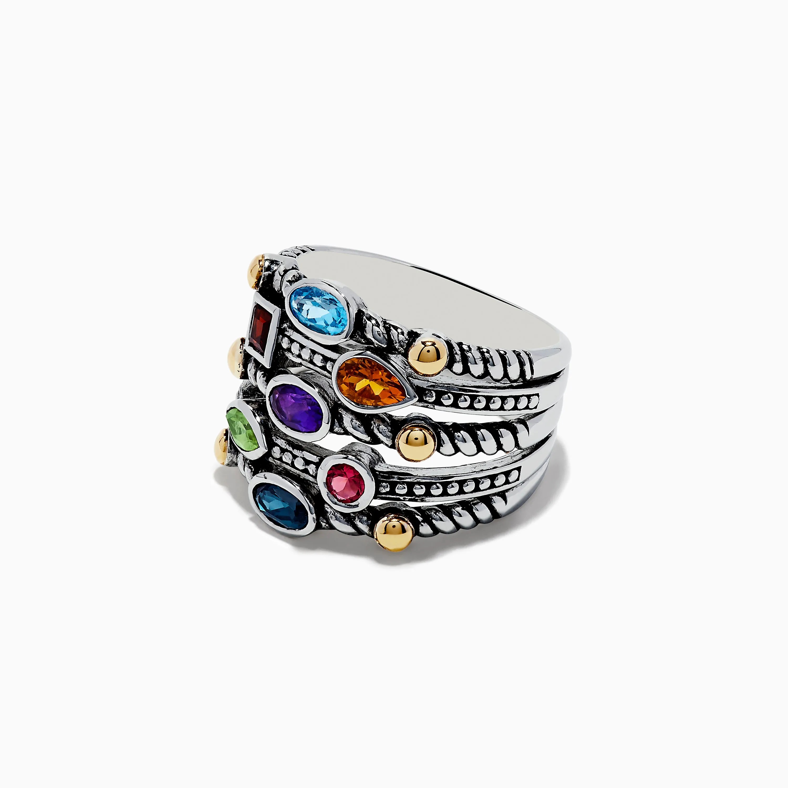 925 Sterling Silver & 18K Yellow Gold Multi Stone Ring sold by Effy product image thumbnail 2