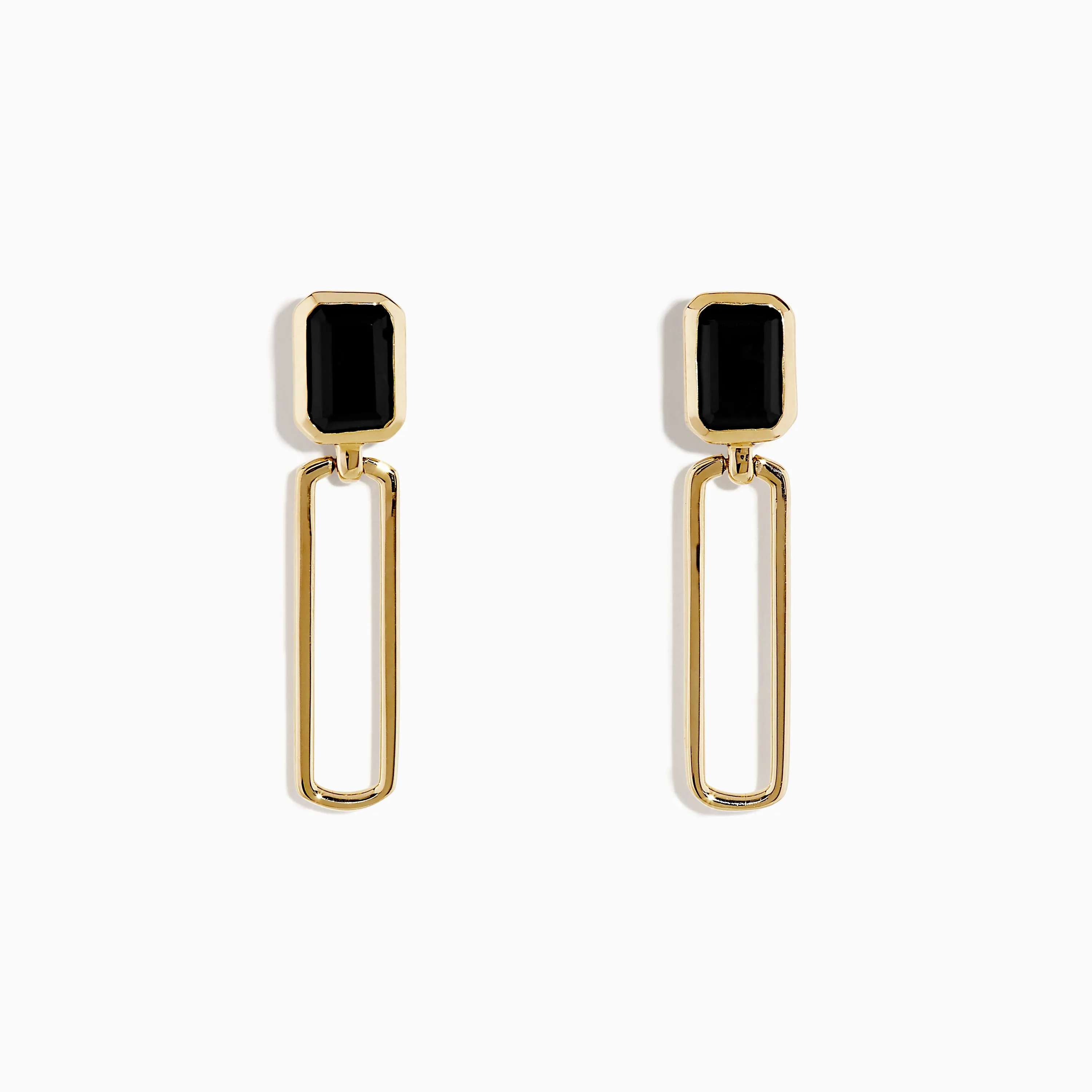 14K Yellow Gold Onyx Paperclip Drop Earrings sold by Effy