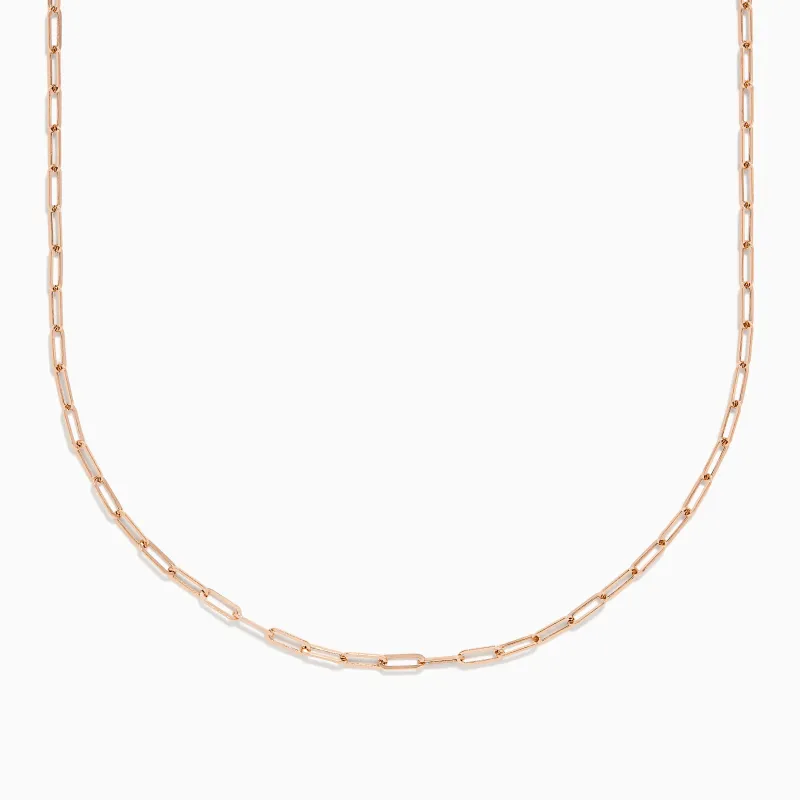 14K Rose Gold 18" 2.5mm Paperclip Necklace sold by Effy