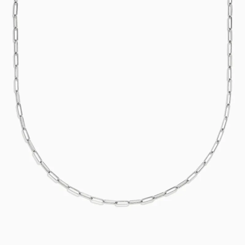 14K White Gold 18" 2.5mm Paperclip Necklace sold by Effy