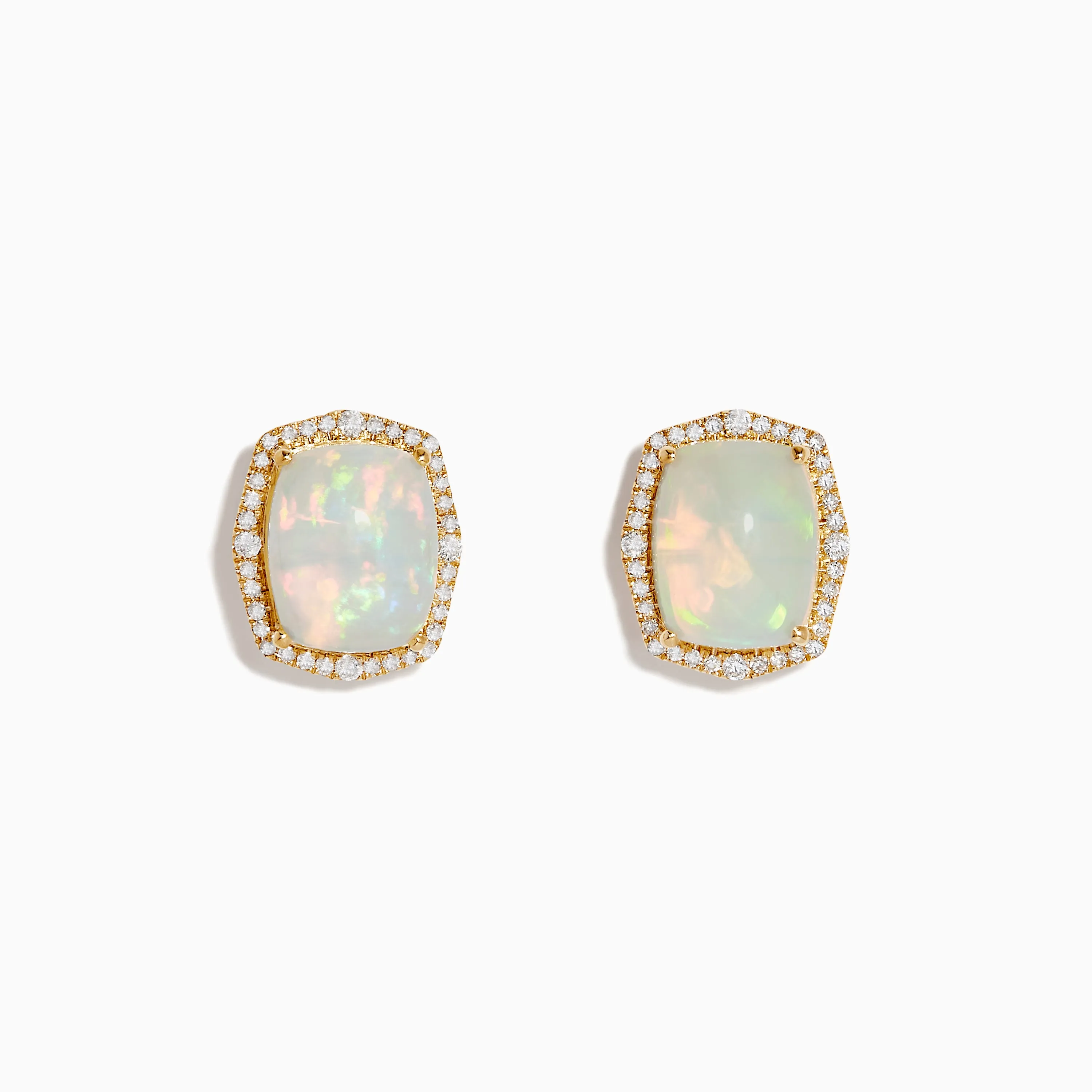 Aurora 14K Yellow Gold Diamond and Opal Stud Earrings sold by Effy