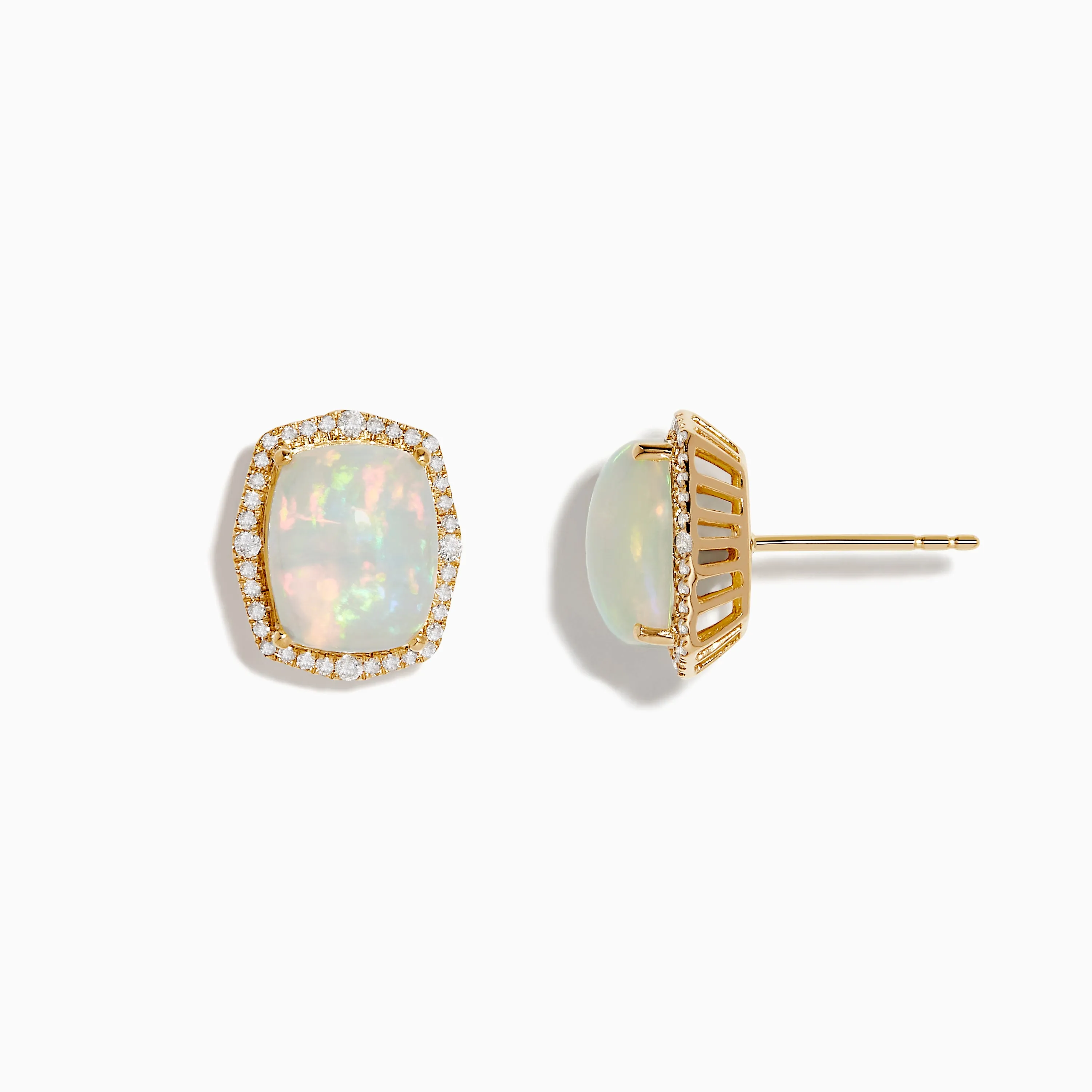 Aurora 14K Yellow Gold Diamond and Opal Stud Earrings sold by Effy product image thumbnail 2