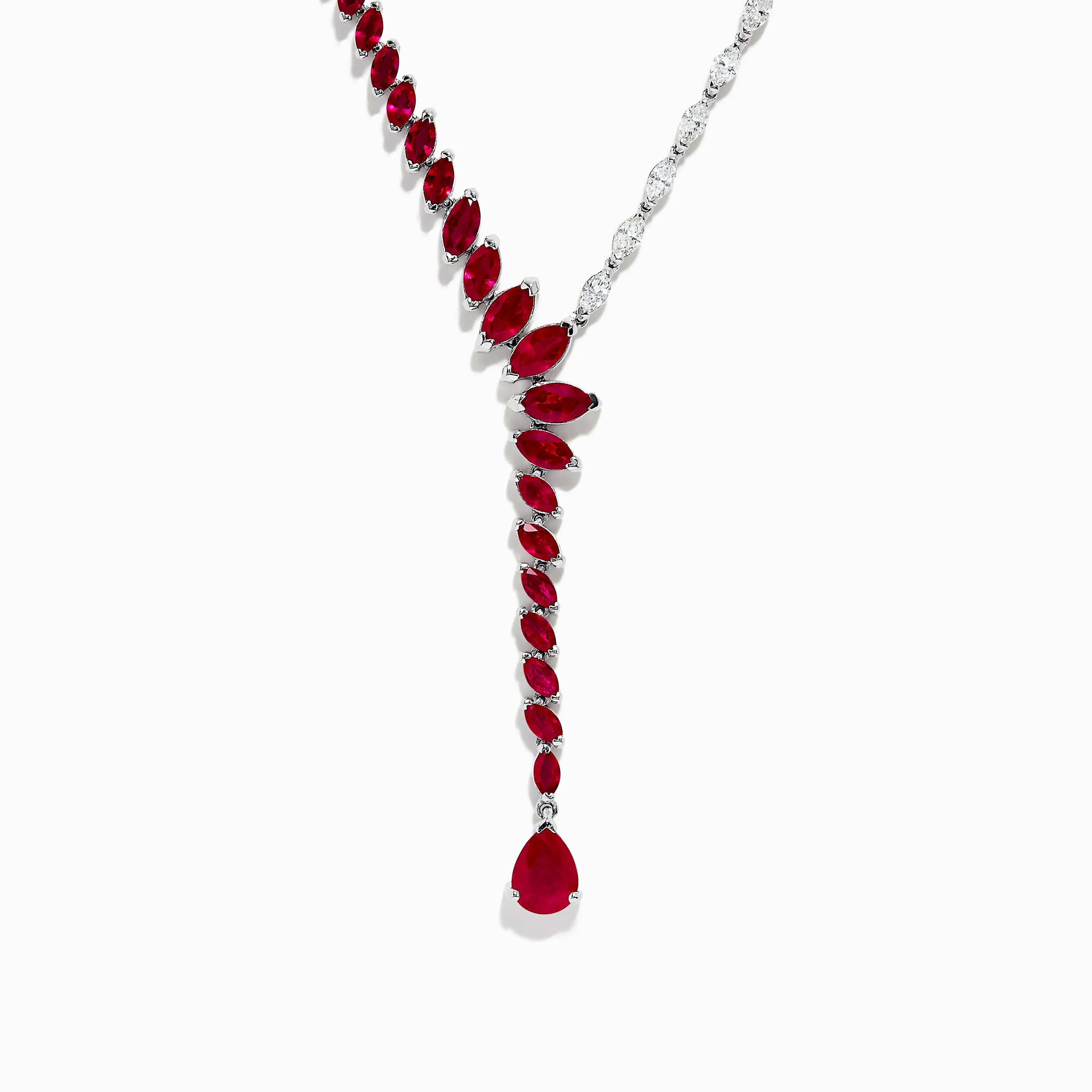 Ruby Royale 14K White Gold Ruby and Diamond Statement Necklace 11.80 TCW sold by Effy