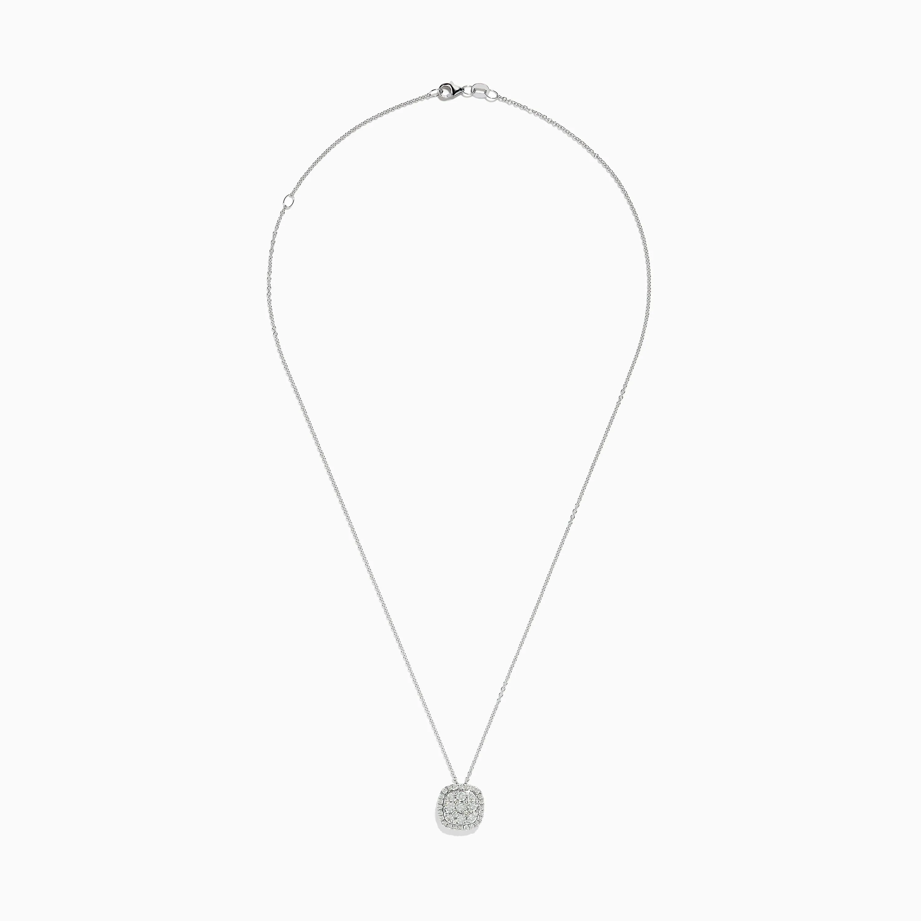 Pave Classica 14K White Gold Square Diamond Pendant 0.98 TCW sold by Effy product image thumbnail 2