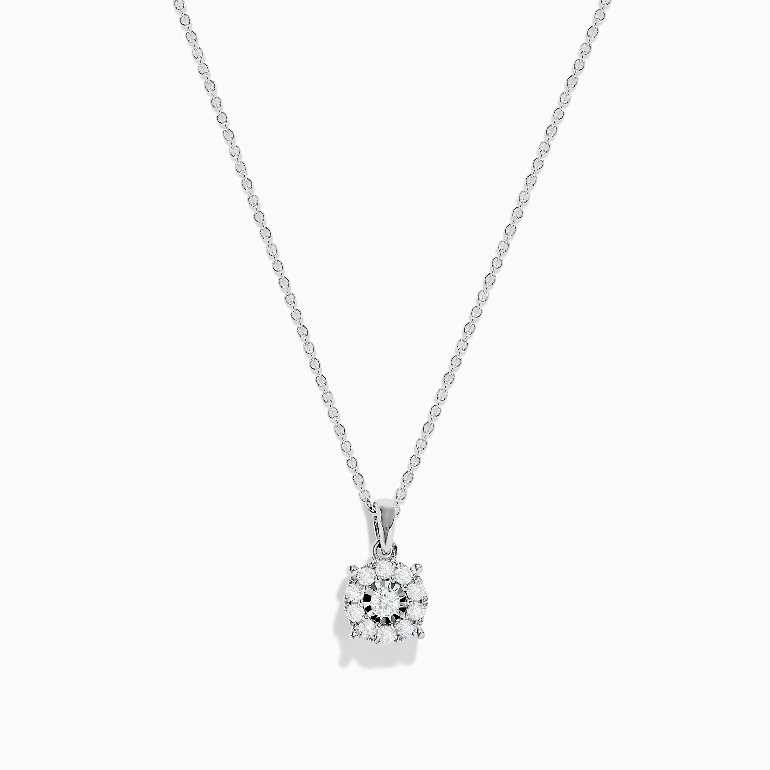 14K White Gold Diamond Pendant sold by Effy