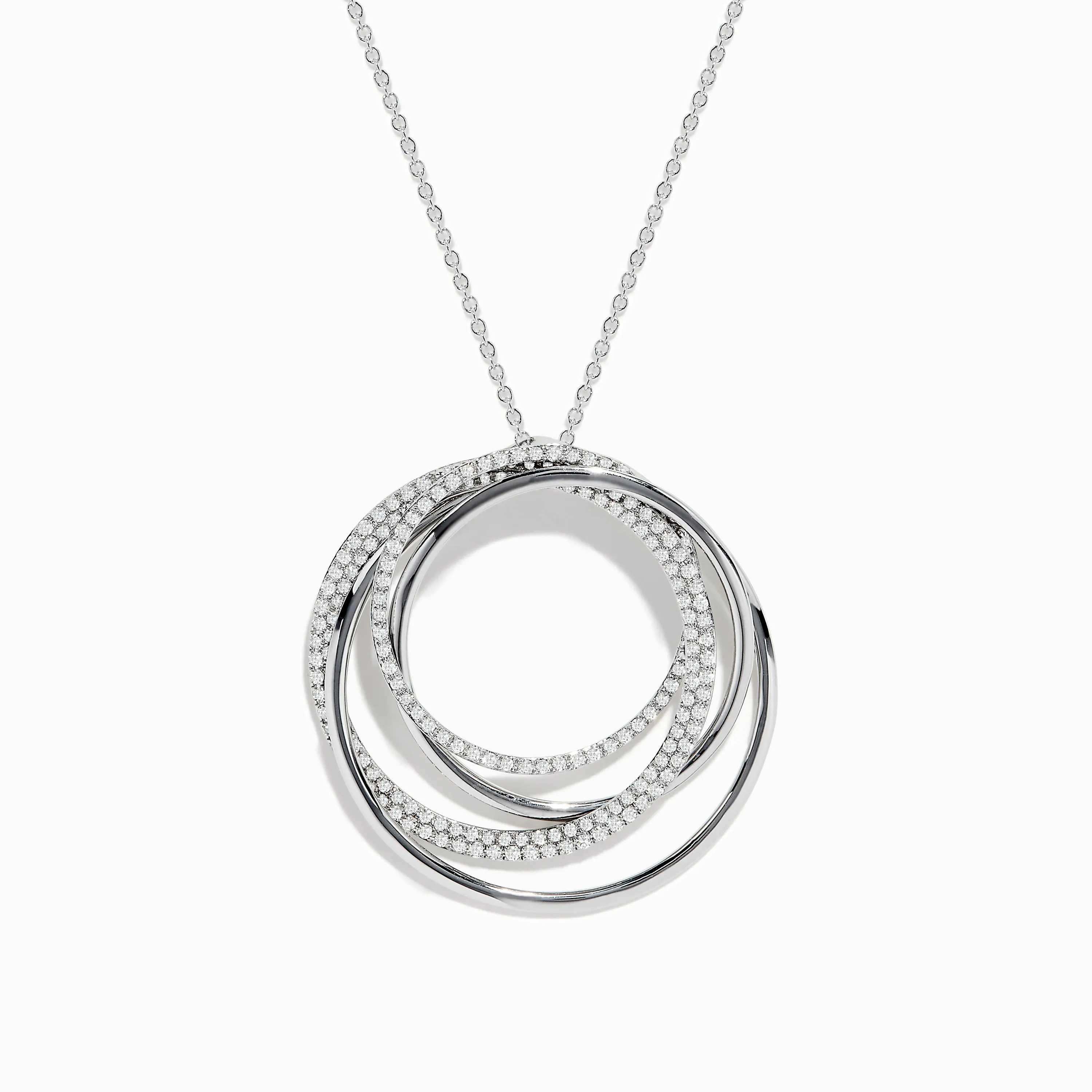 Pave Classica 14K White Gold Diamond Crossover Pendant 0.70 TCW sold by Effy