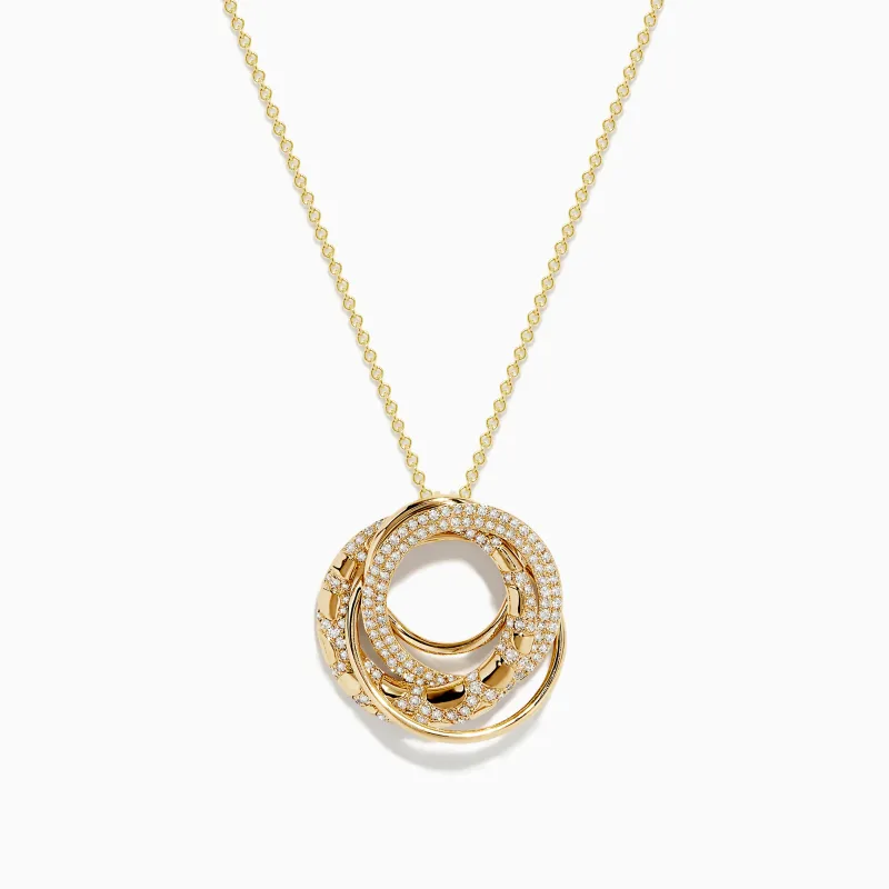 D'oro 14K Yellow Gold Diamond Crossover Pendant sold by Effy