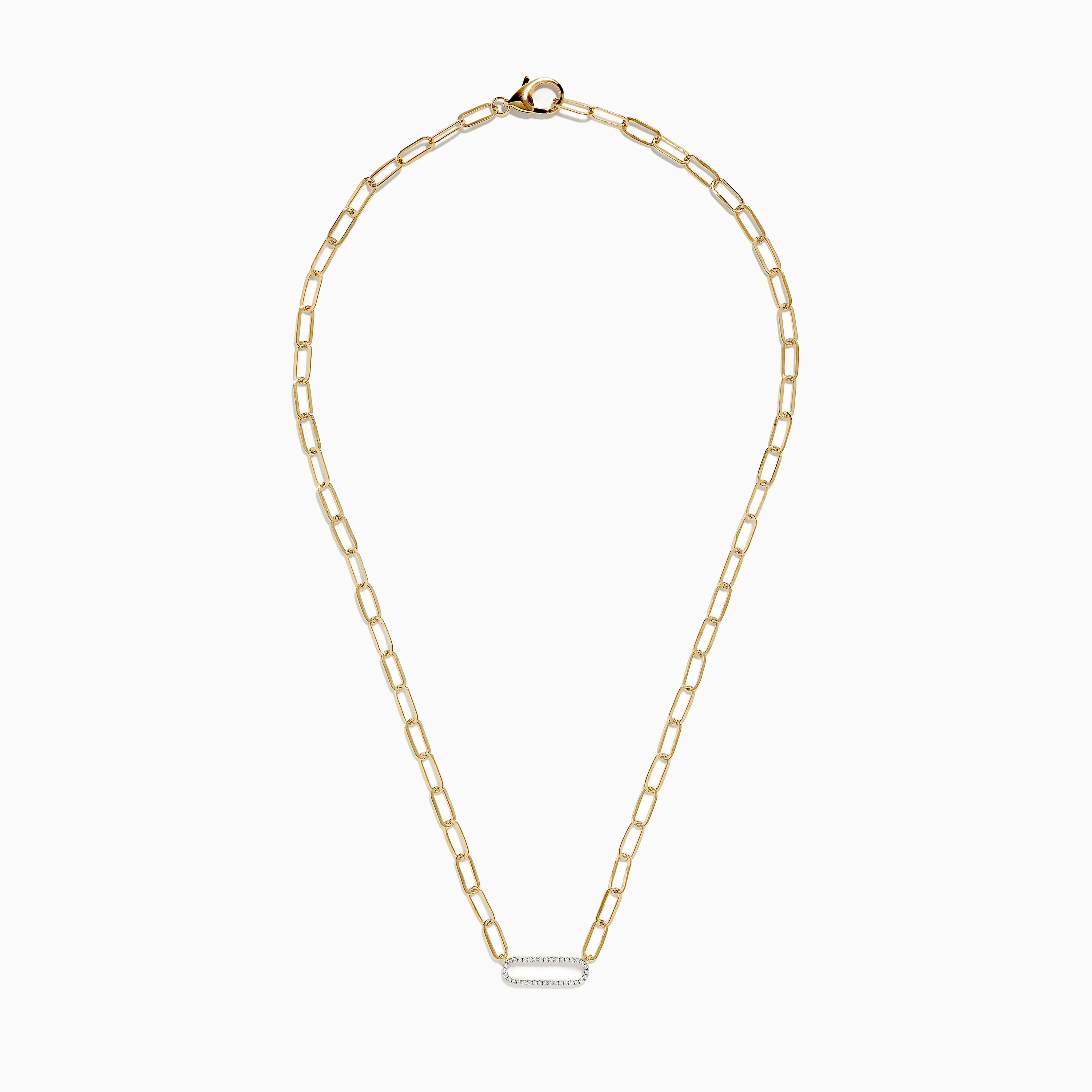D'oro 14K Yellow Gold Diamond Paperclip Necklace sold by Effy product image thumbnail 2