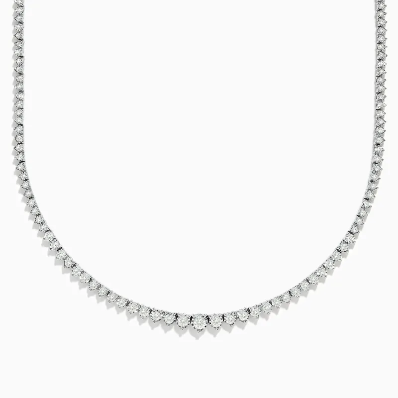 14K White Gold Diamond Tennis Necklace 2.94 TCW sold by Effy